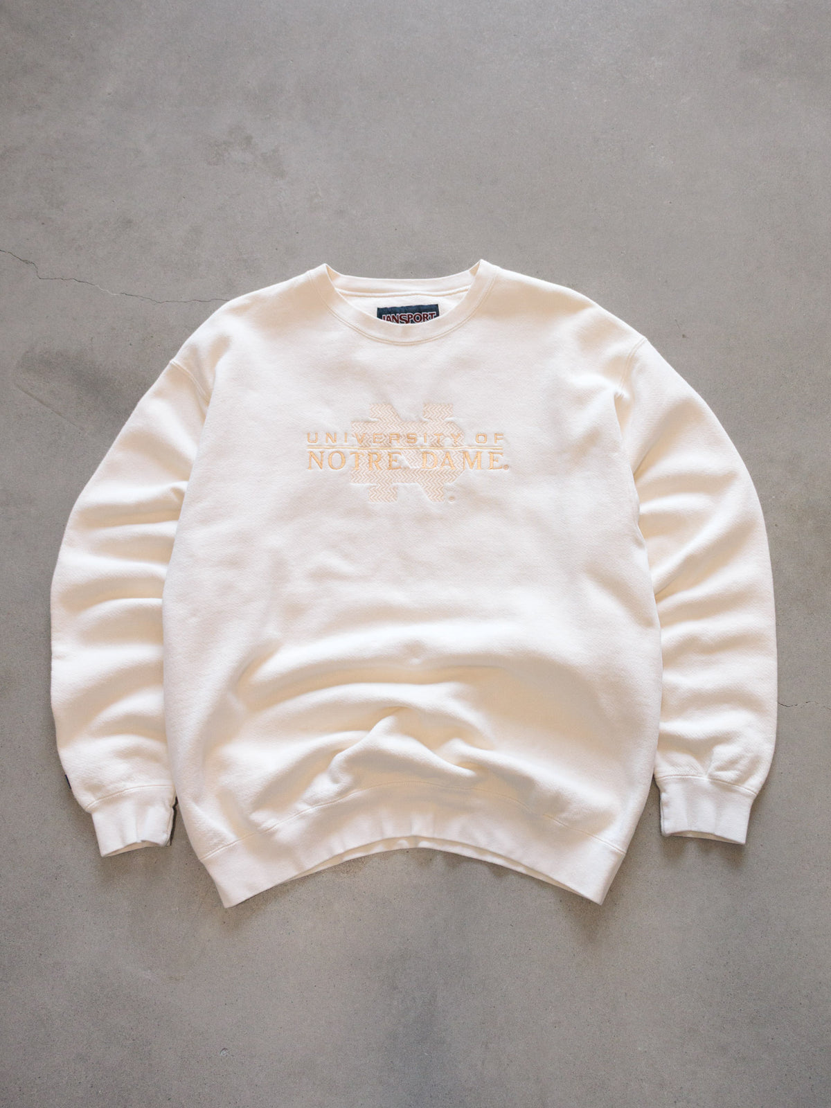 Vintage 90s White JanSport University of Notre Dame Sweatshirt (L)