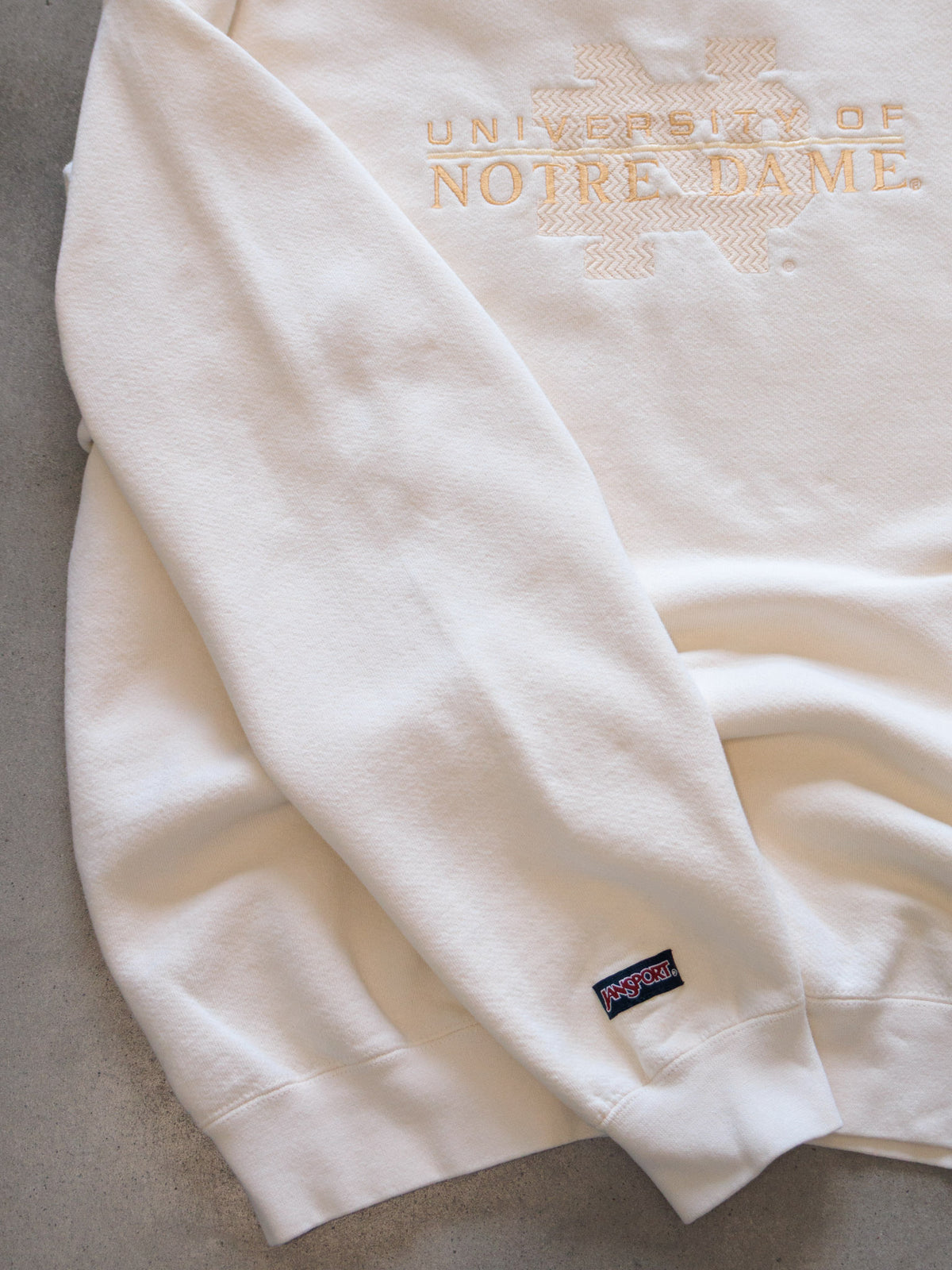 Vintage 90s White JanSport University of Notre Dame Sweatshirt (L)