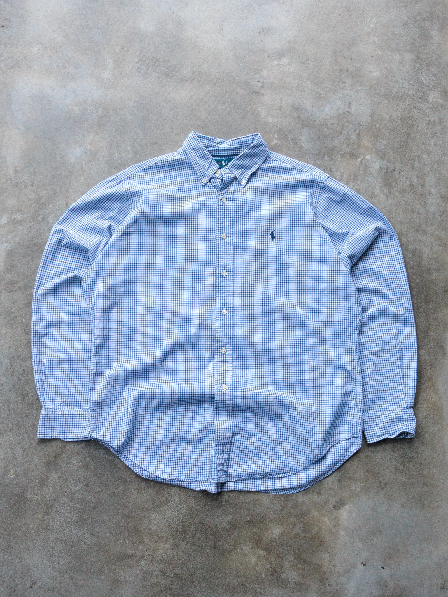 Vintage Blue Check Ralph Lauren Shirt (L)