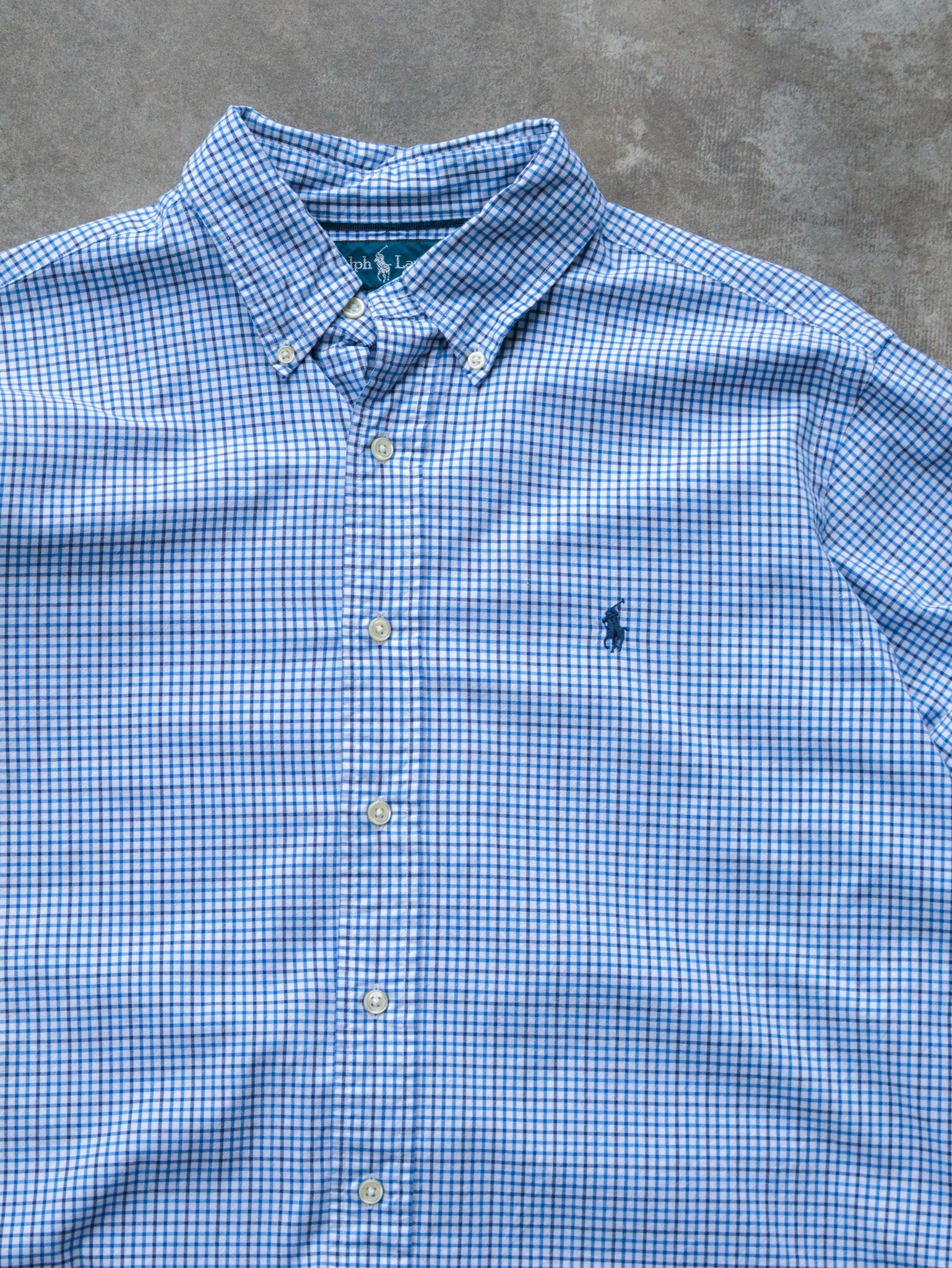 Vintage Blue Check Ralph Lauren Shirt (L)