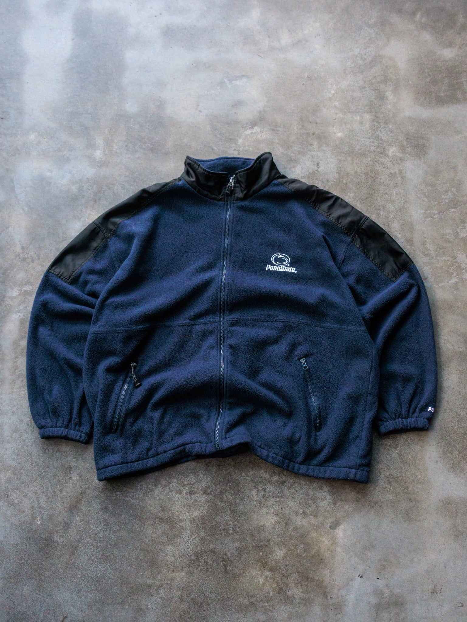 Vintage 00s Navy Puma Penn State Fleece Jacket (2XL)