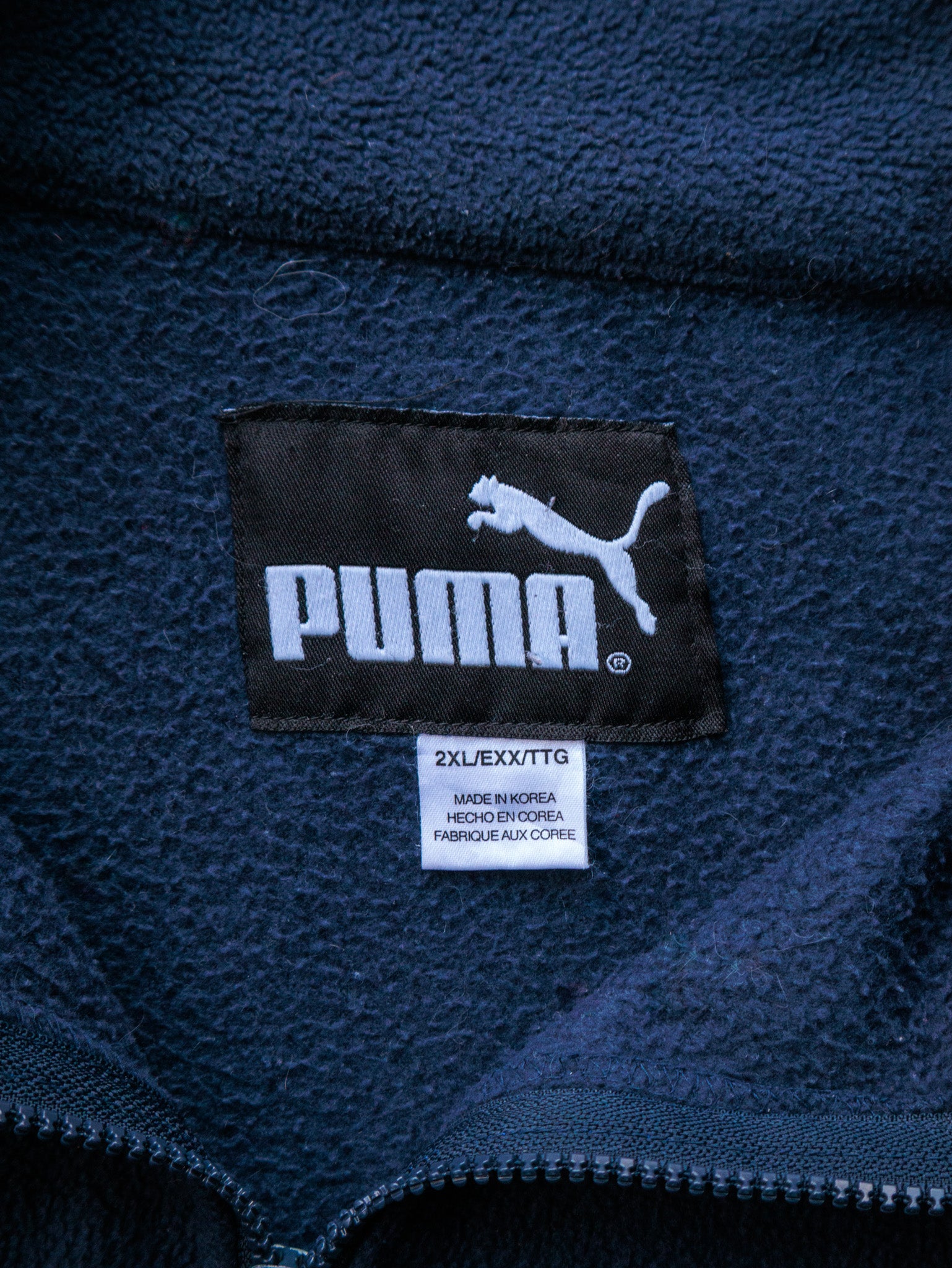 Vintage 00s Navy Puma Penn State Fleece Jacket (2XL)
