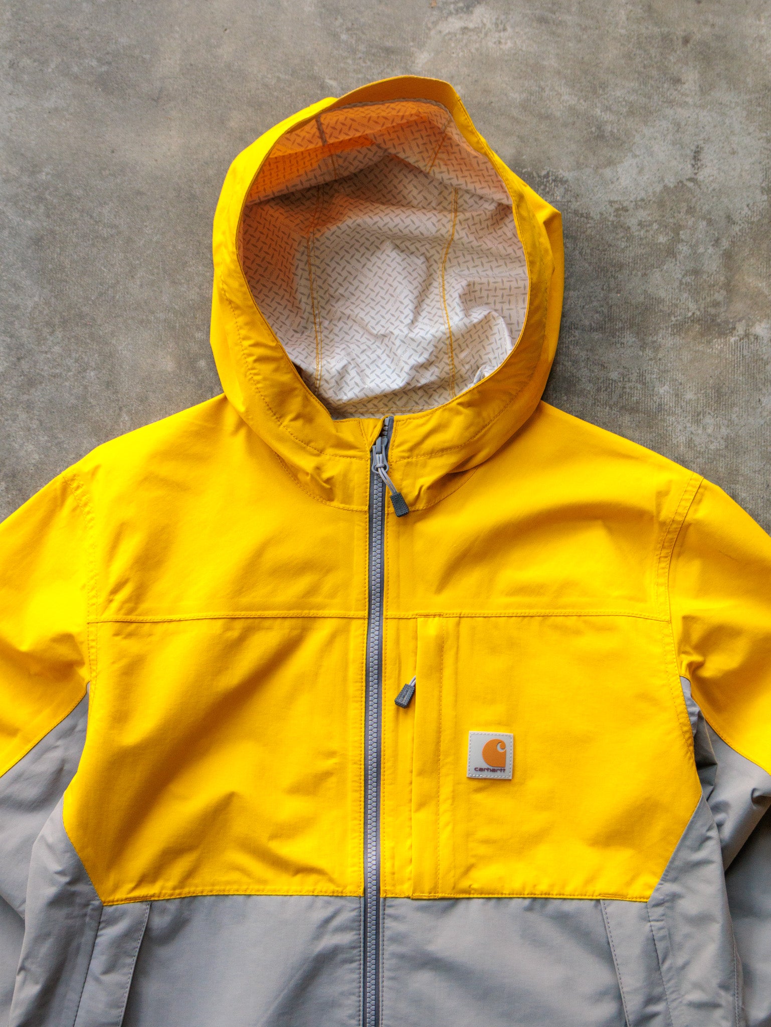 Vintage Yellow & Grey Carhartt Hooded Jacket (S)