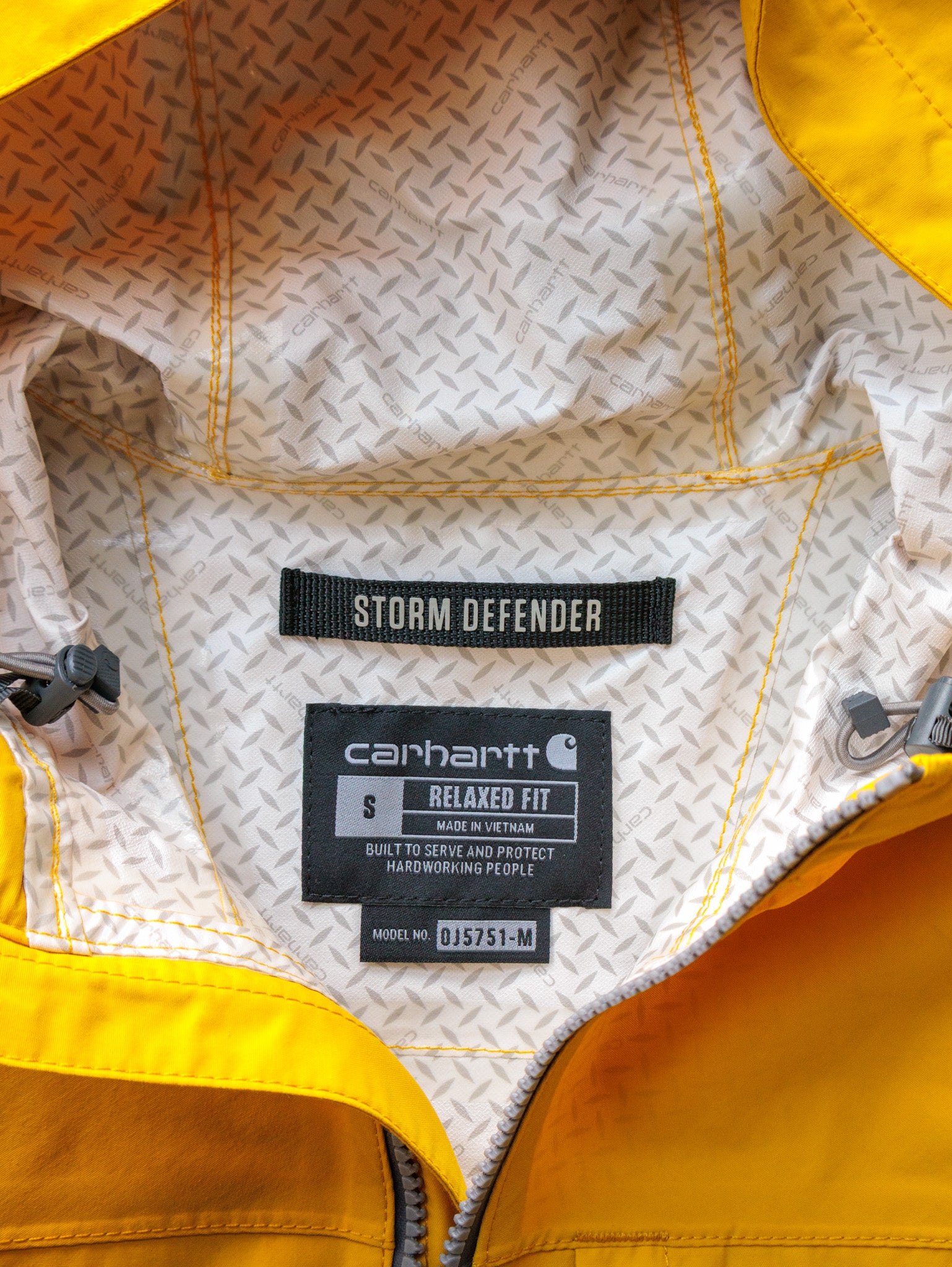 Vintage Yellow & Grey Carhartt Hooded Jacket (S)