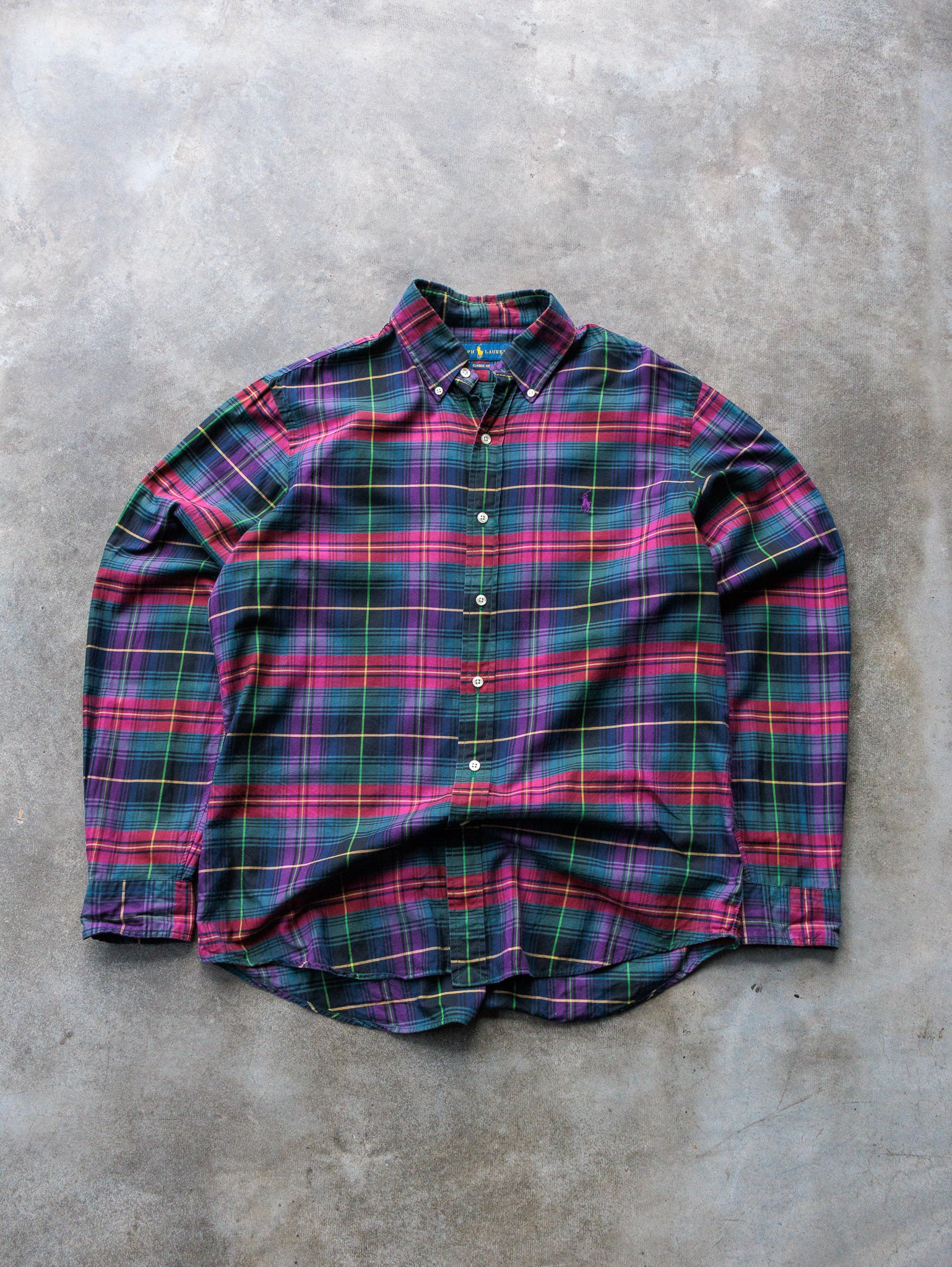 Vintage Multicolor Plaid Ralph Lauren Shirt (M)