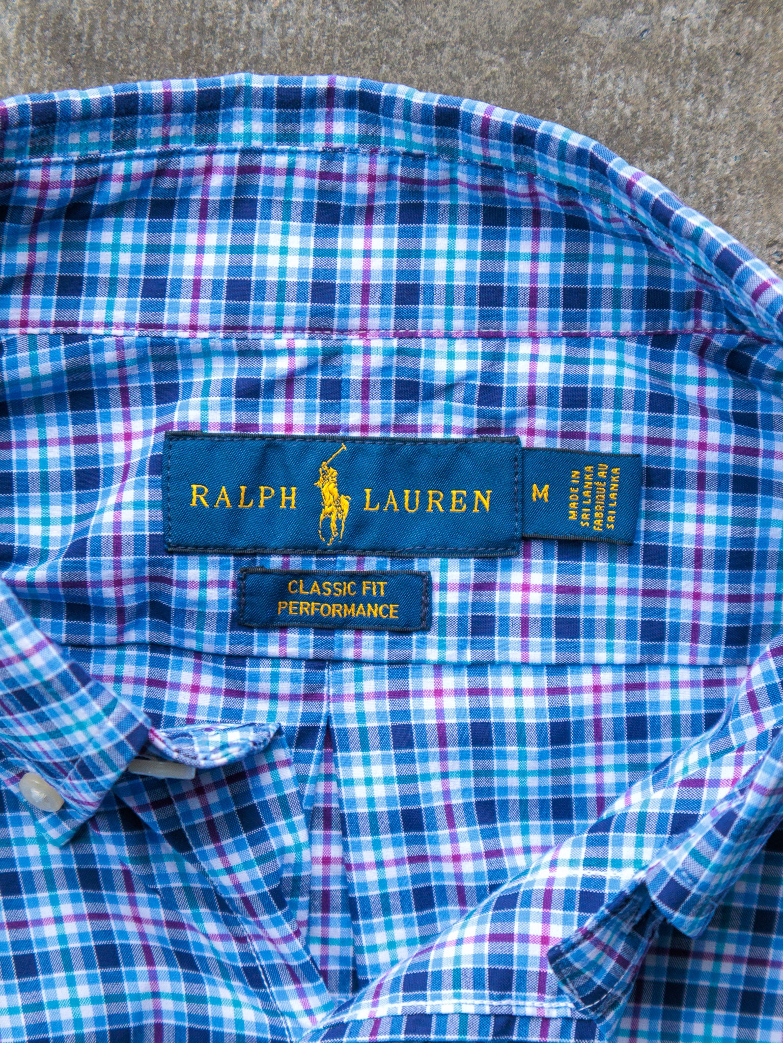 Vintage Blue Plaid Ralph Lauren Shirt (M)