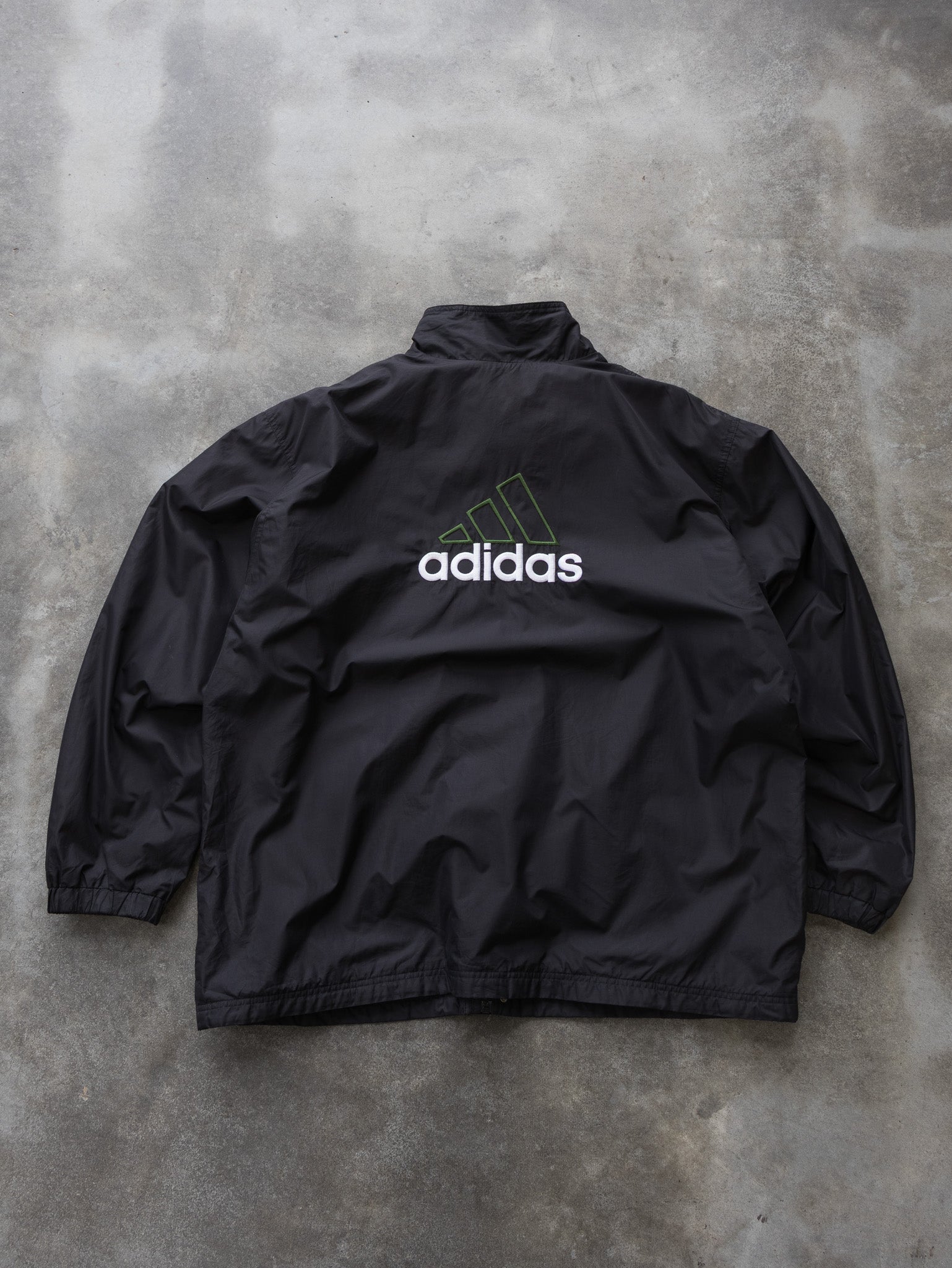 Vintage Black Adidas Zip Jacket (2XL)