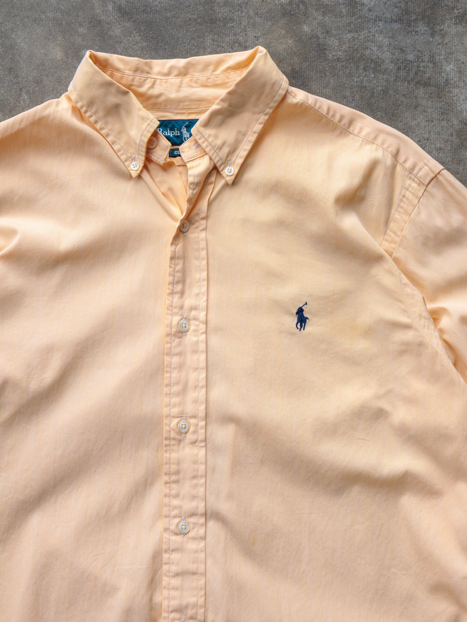 Vintage Yellow Pinstripe Ralph Lauren Shirt (M)