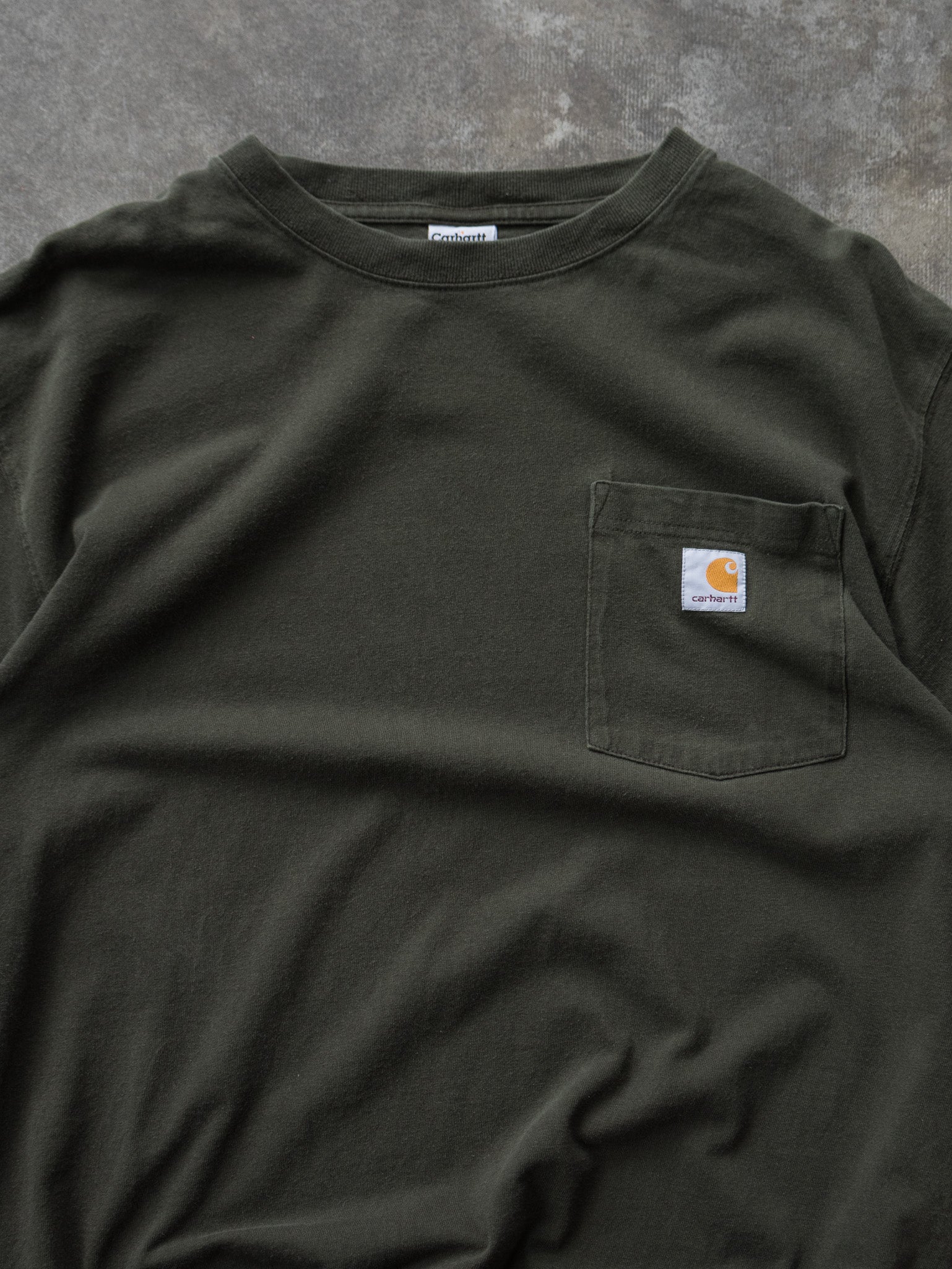 Vintage Forest Green Carhartt Pocket Tee (M)