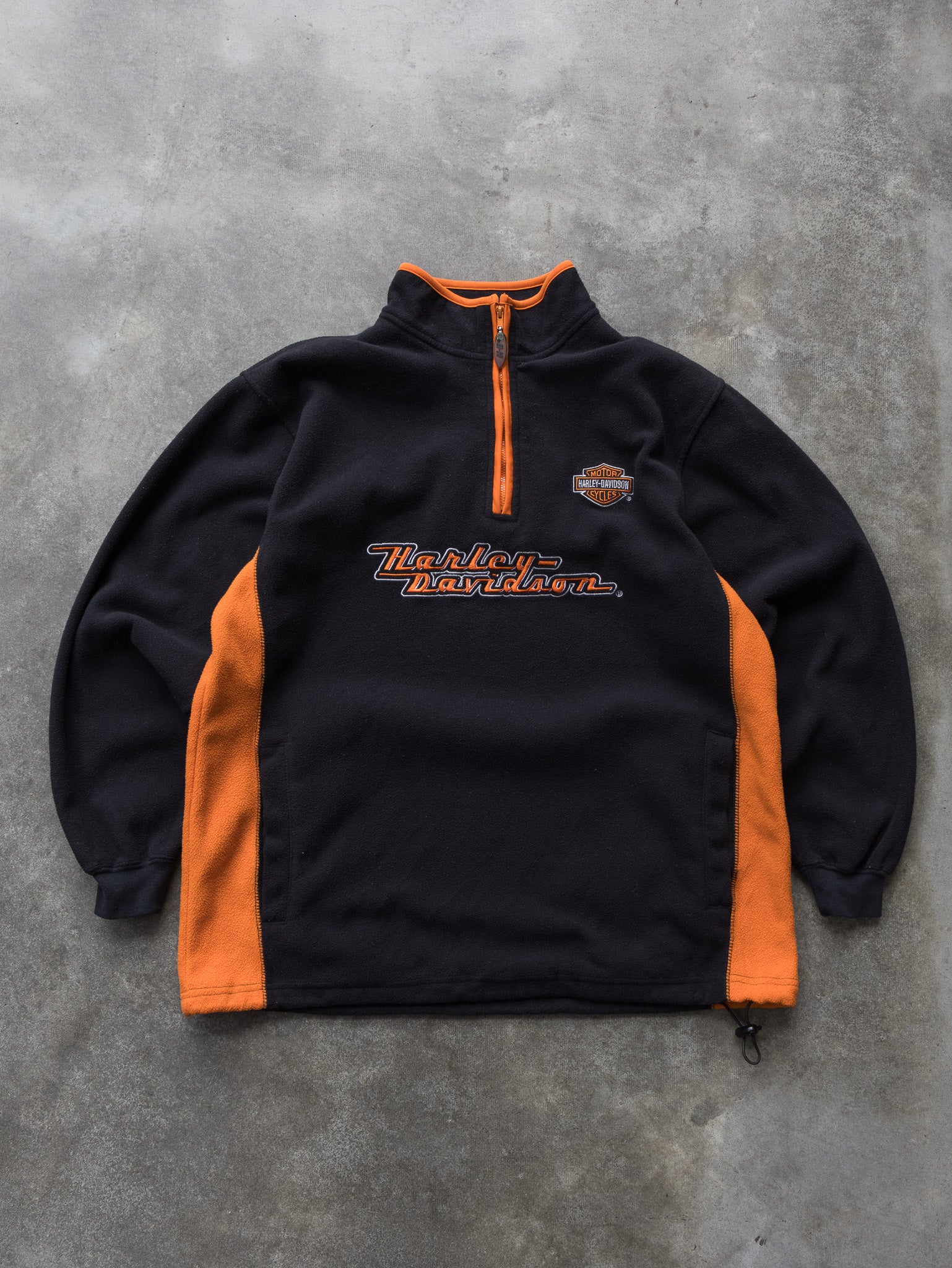 Vintage Harley-Davidson Black and Orange Fleece (L)