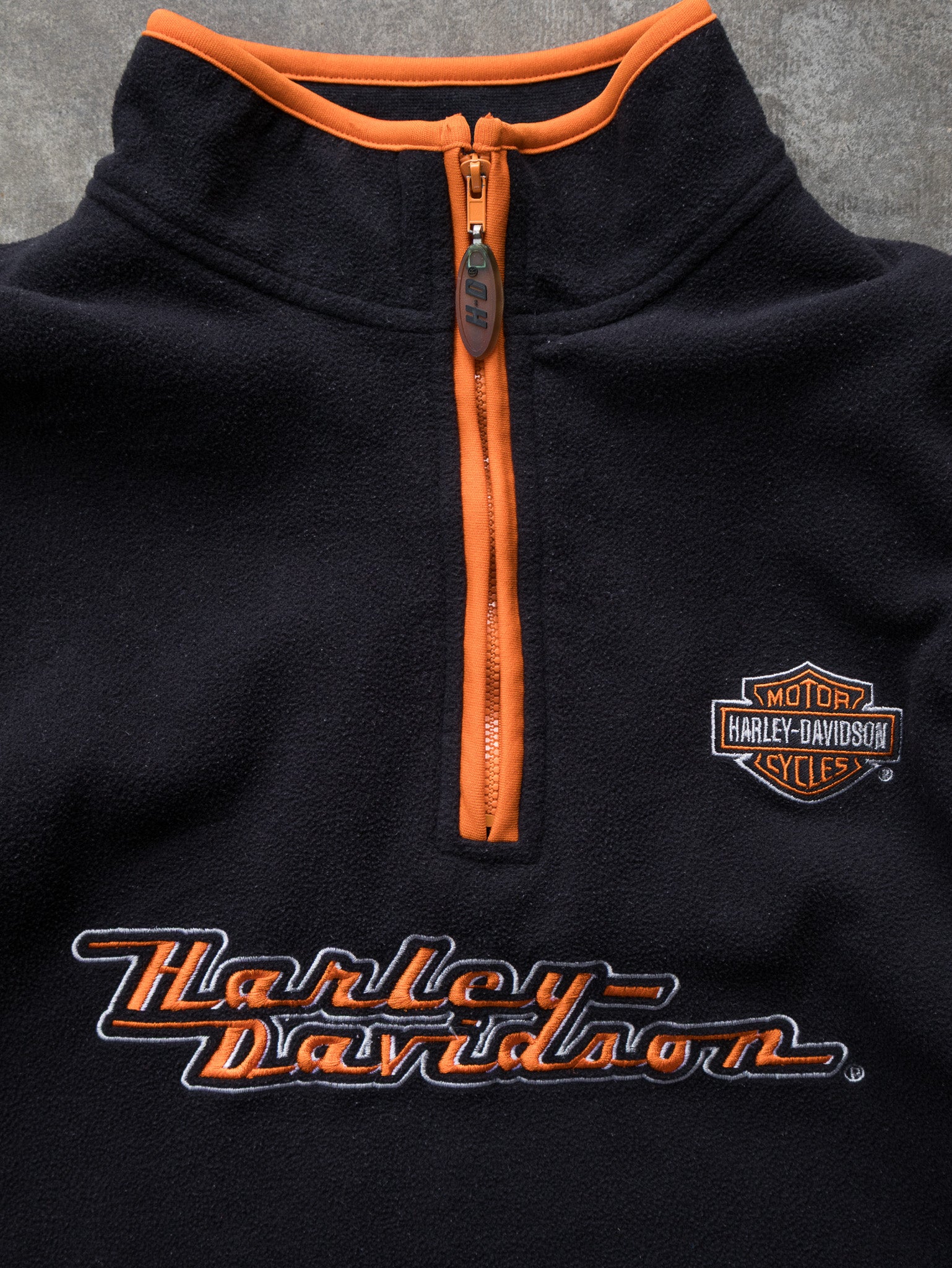 Vintage Harley-Davidson Black and Orange Fleece (L)