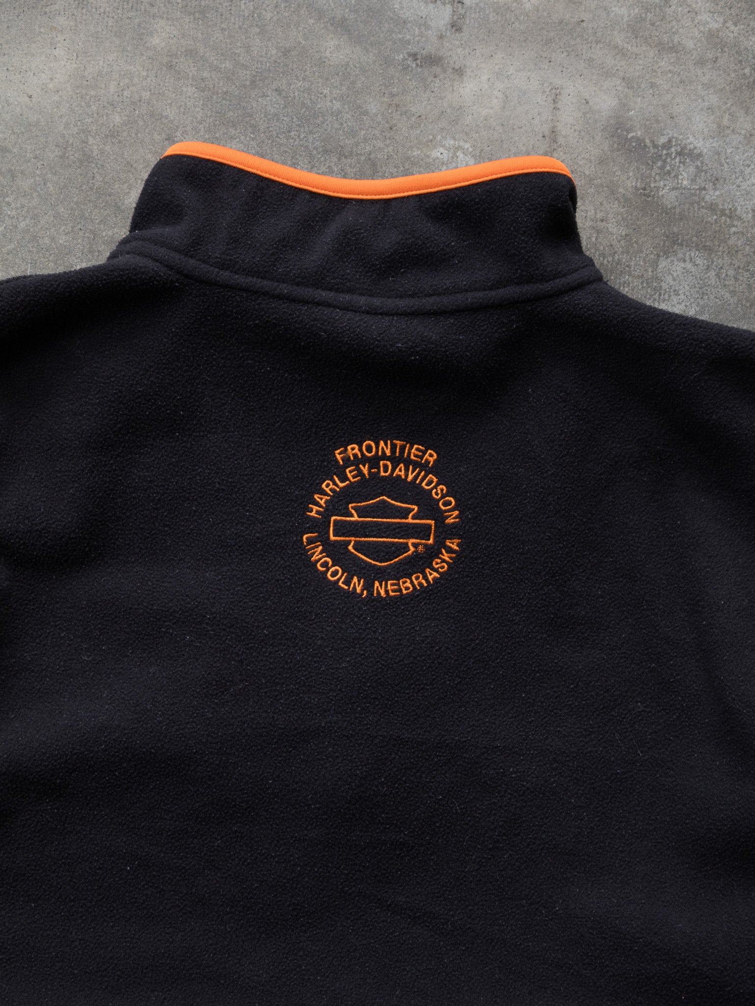 Vintage Harley-Davidson Black and Orange Fleece (L)