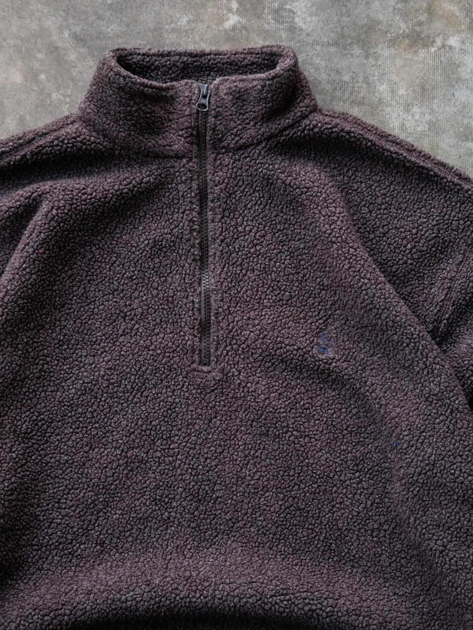 Vintage 00s Brown Nautica Quarter Zip Fleece Sweatshirt (M)