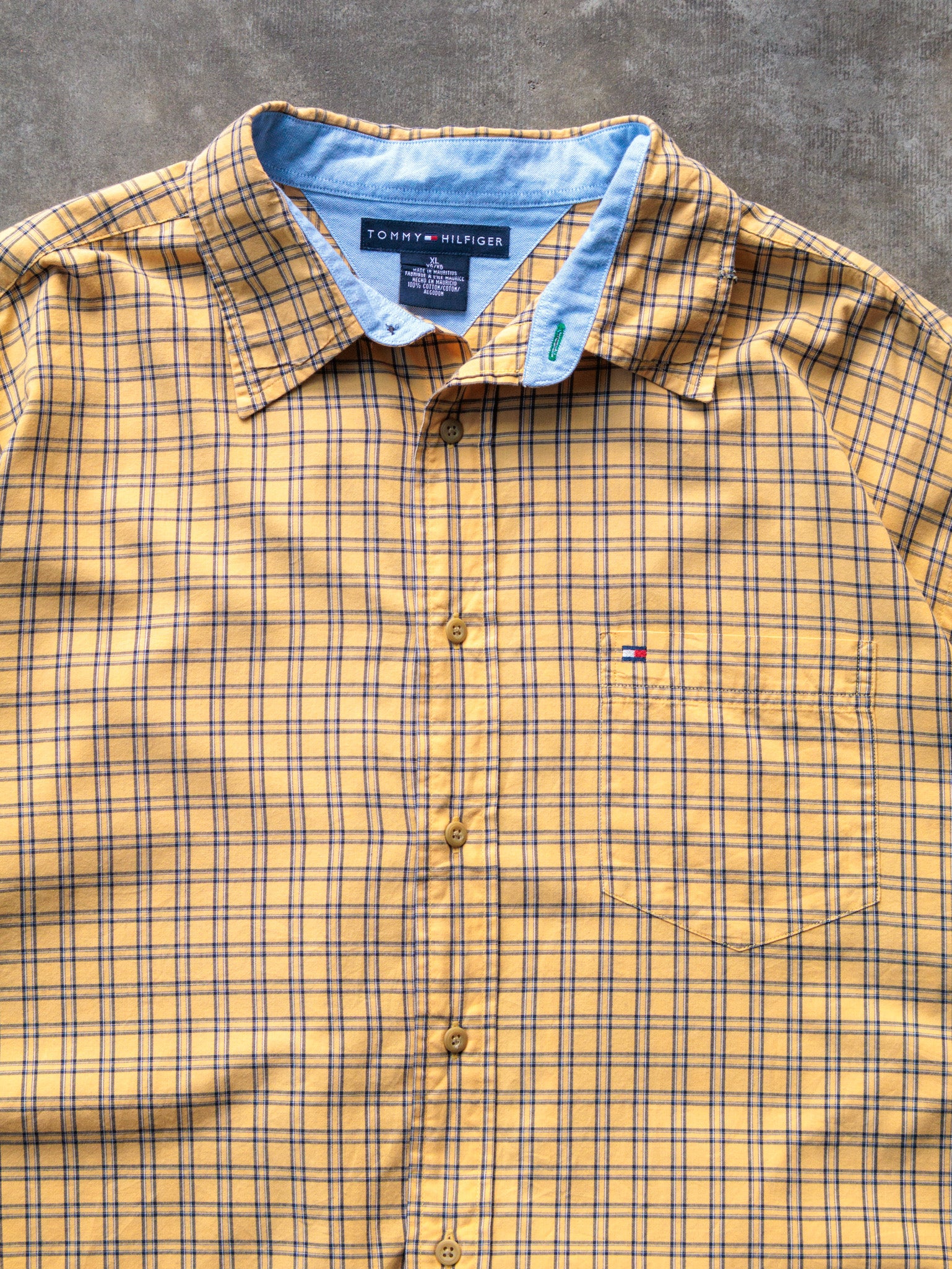 Vintage 90s Yellow Tommy Hilfiger Shirt (XL)