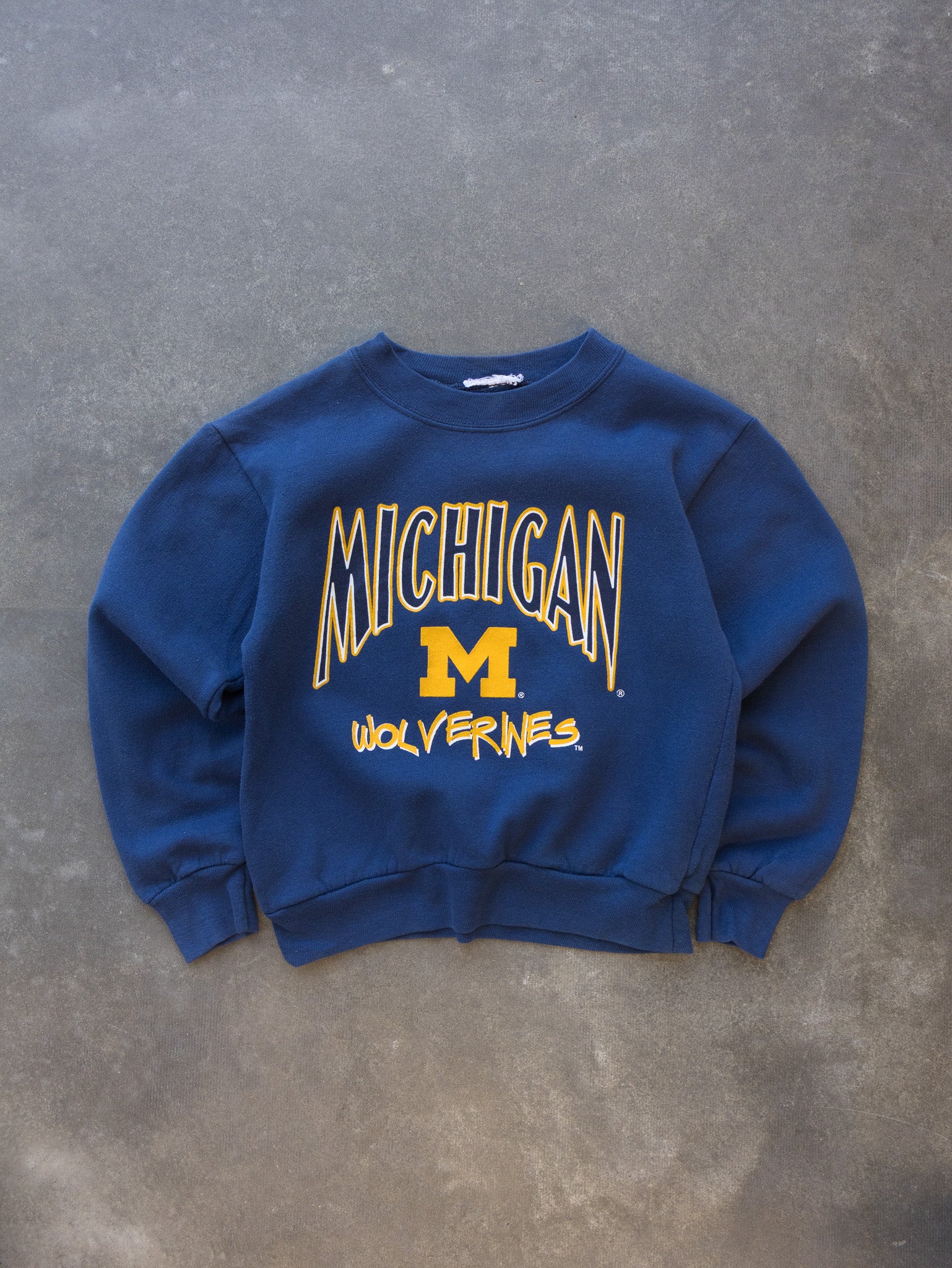 Vintage Navy Michigan Wolverines Sweatshirt (5-6Y)