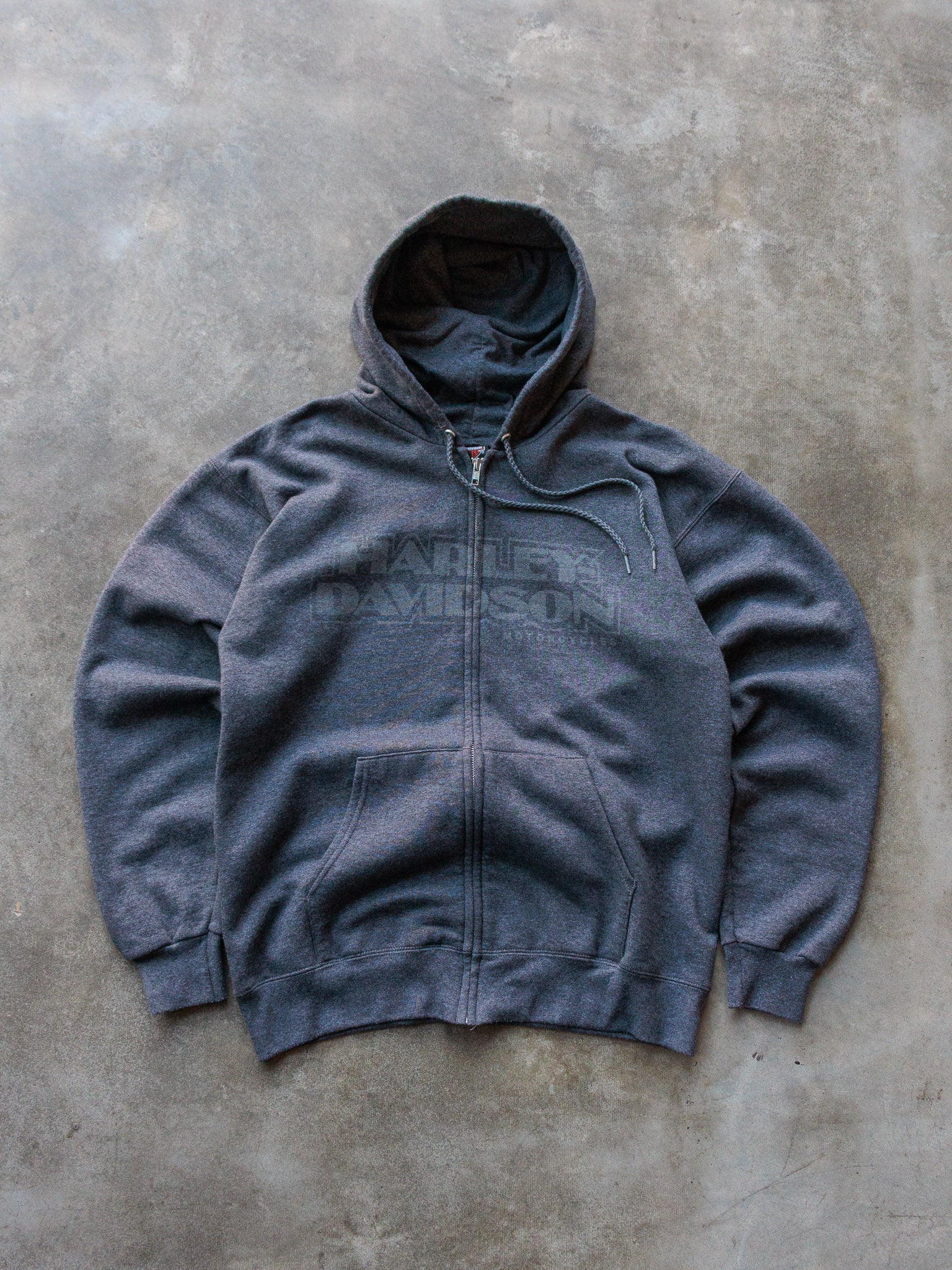 Vintage 2007 Grey Harley-Davidson Zip Hoodie (S)