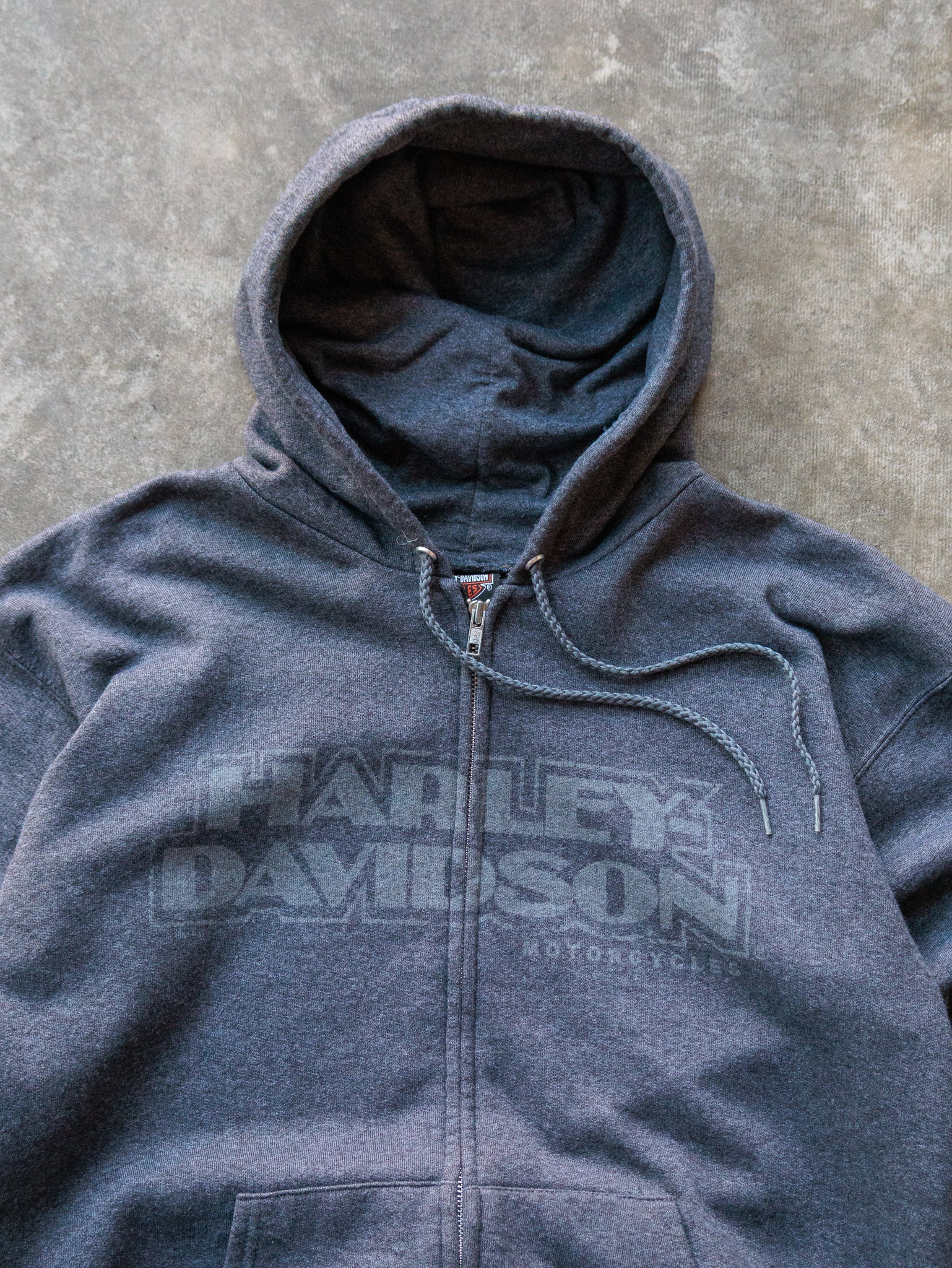 Vintage 2007 Grey Harley-Davidson Zip Hoodie (S)