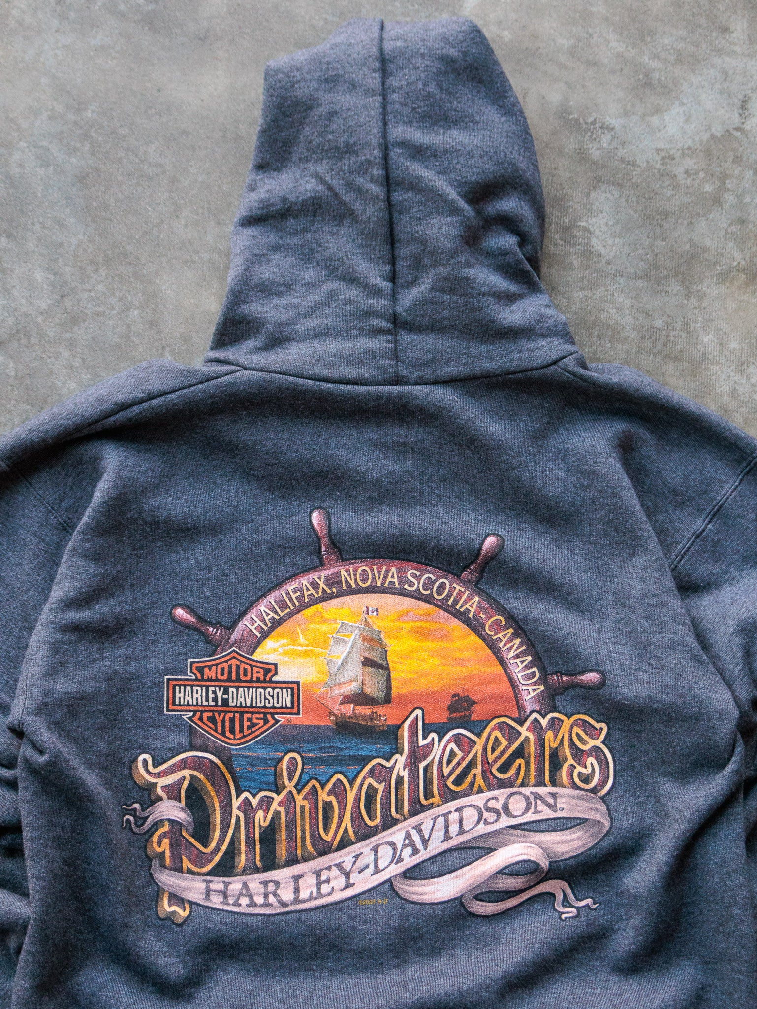 Vintage 2007 Grey Harley-Davidson Zip Hoodie (S)