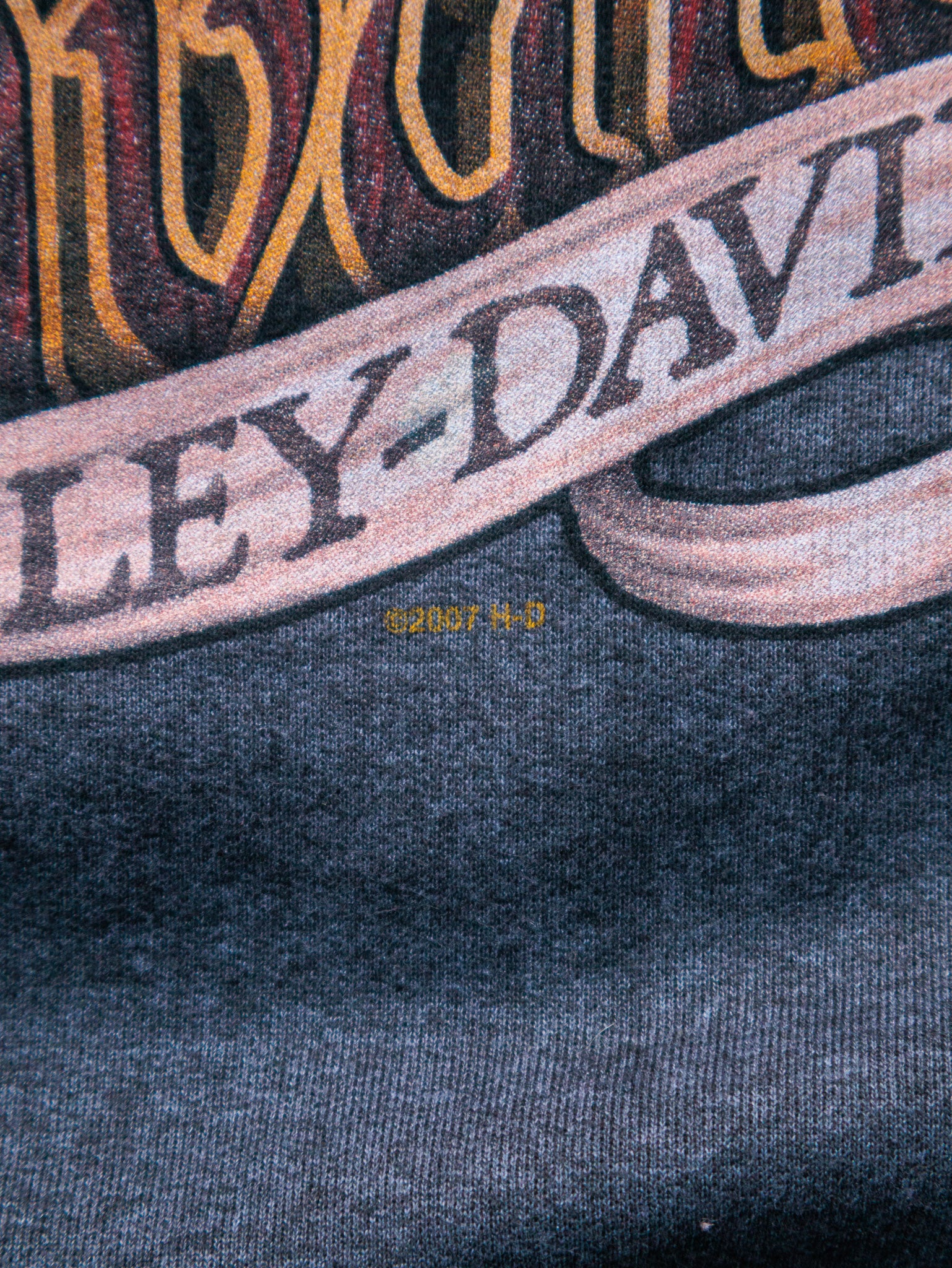 Vintage 2007 Grey Harley-Davidson Zip Hoodie (S)