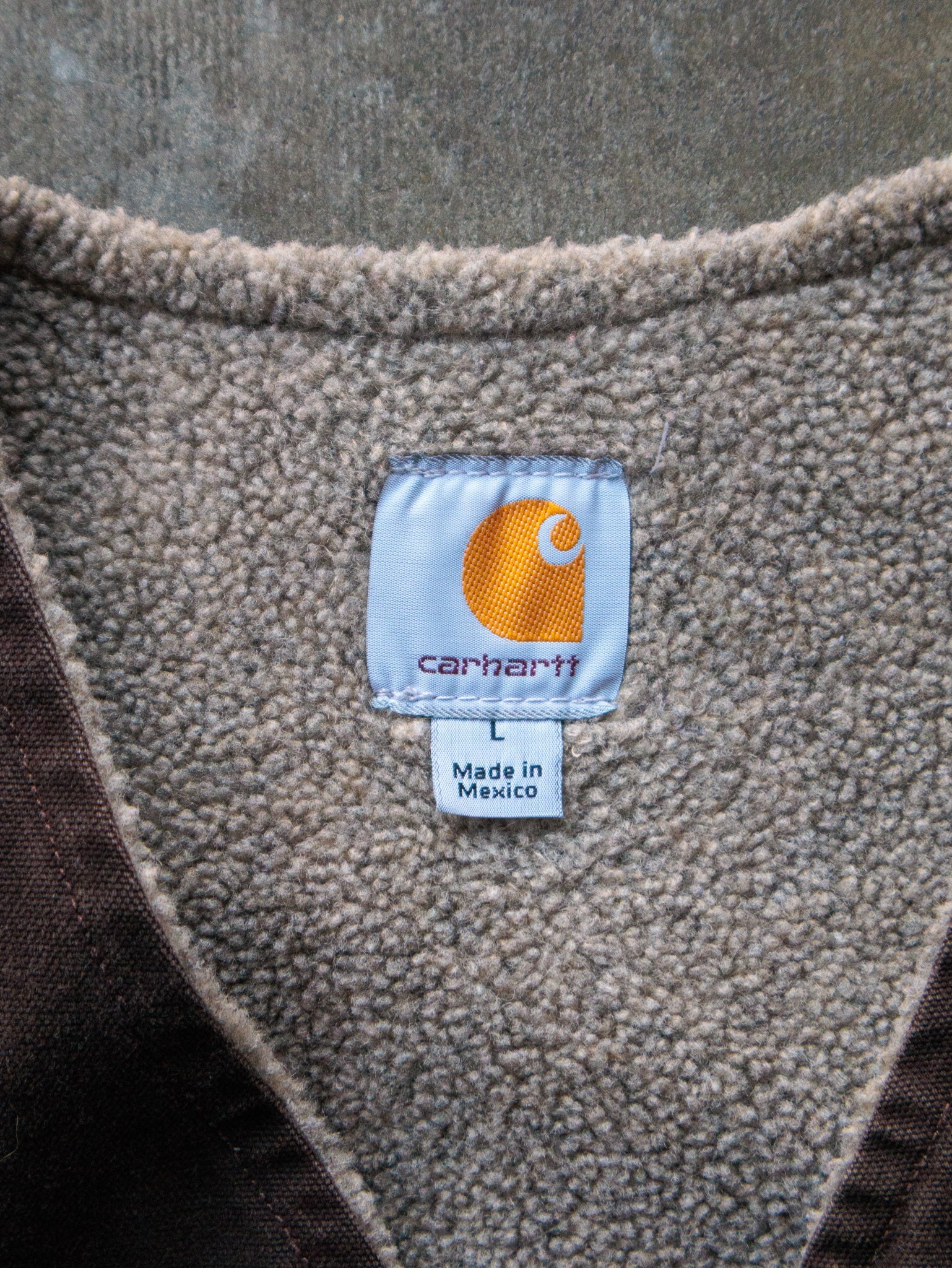Vintage Brown Carhartt Sherpa Lined Vest (L)