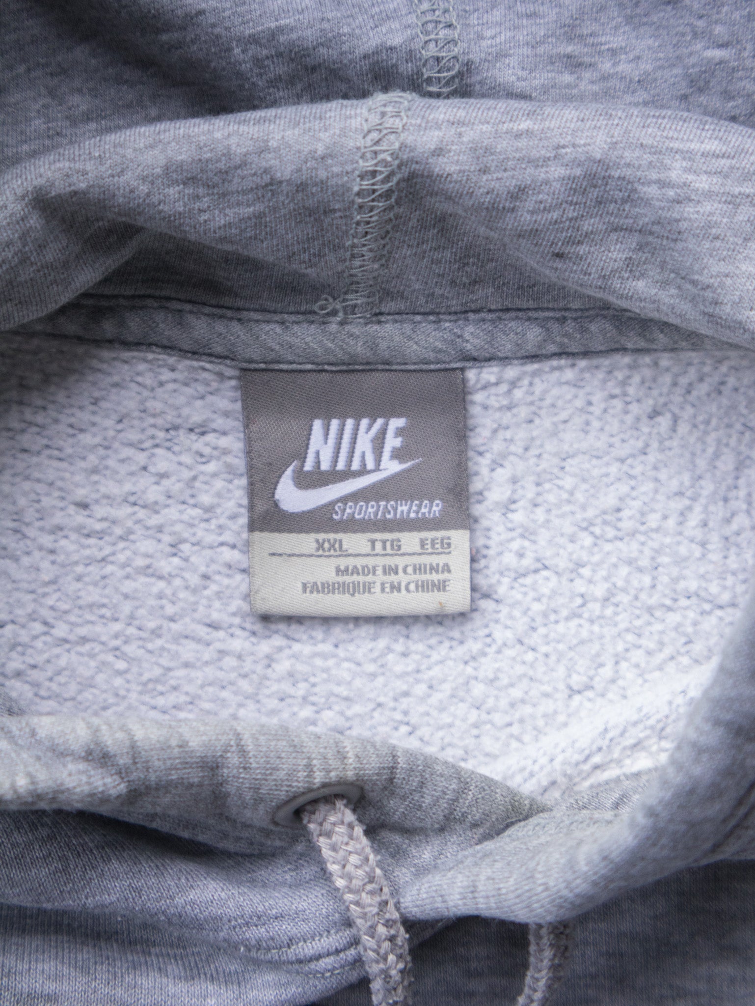 Vintage Grey Nike Spell Logo Hoodie (2XL)