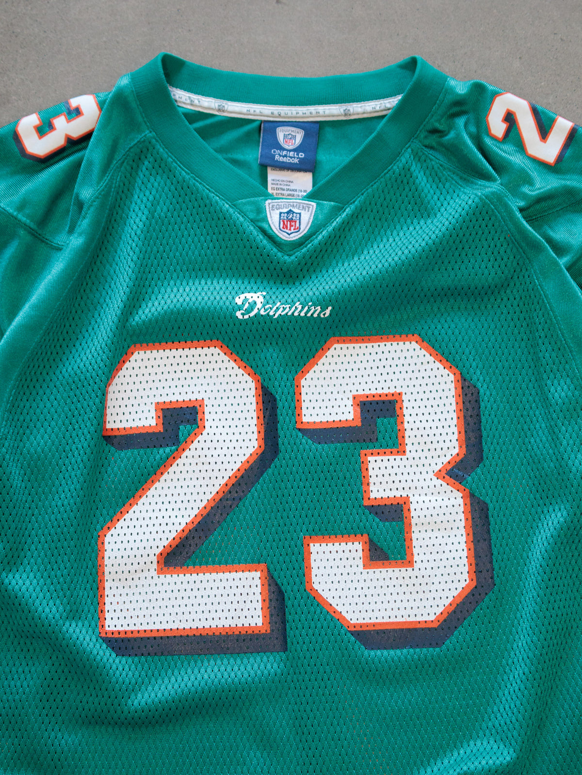 Vintage 00s Green Reebok Miami Dolphins Brown Jersey (XL)