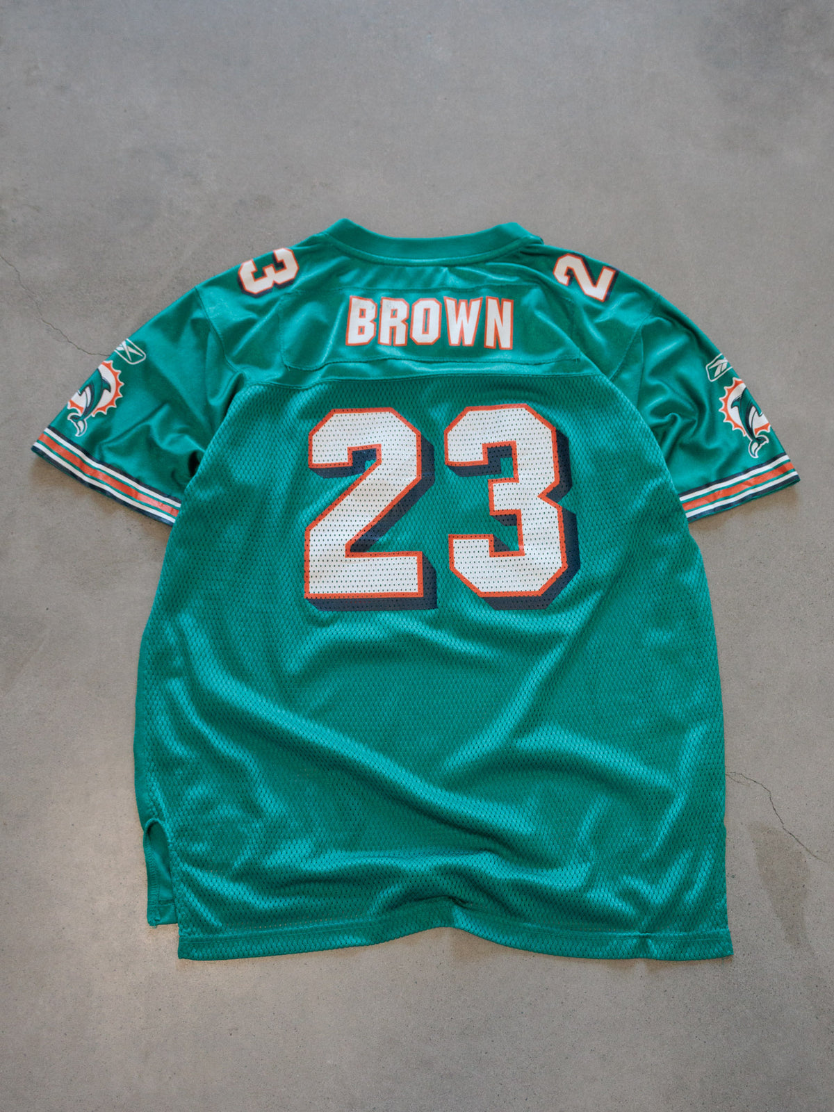 Vintage 00s Green Reebok Miami Dolphins Brown Jersey (XL)