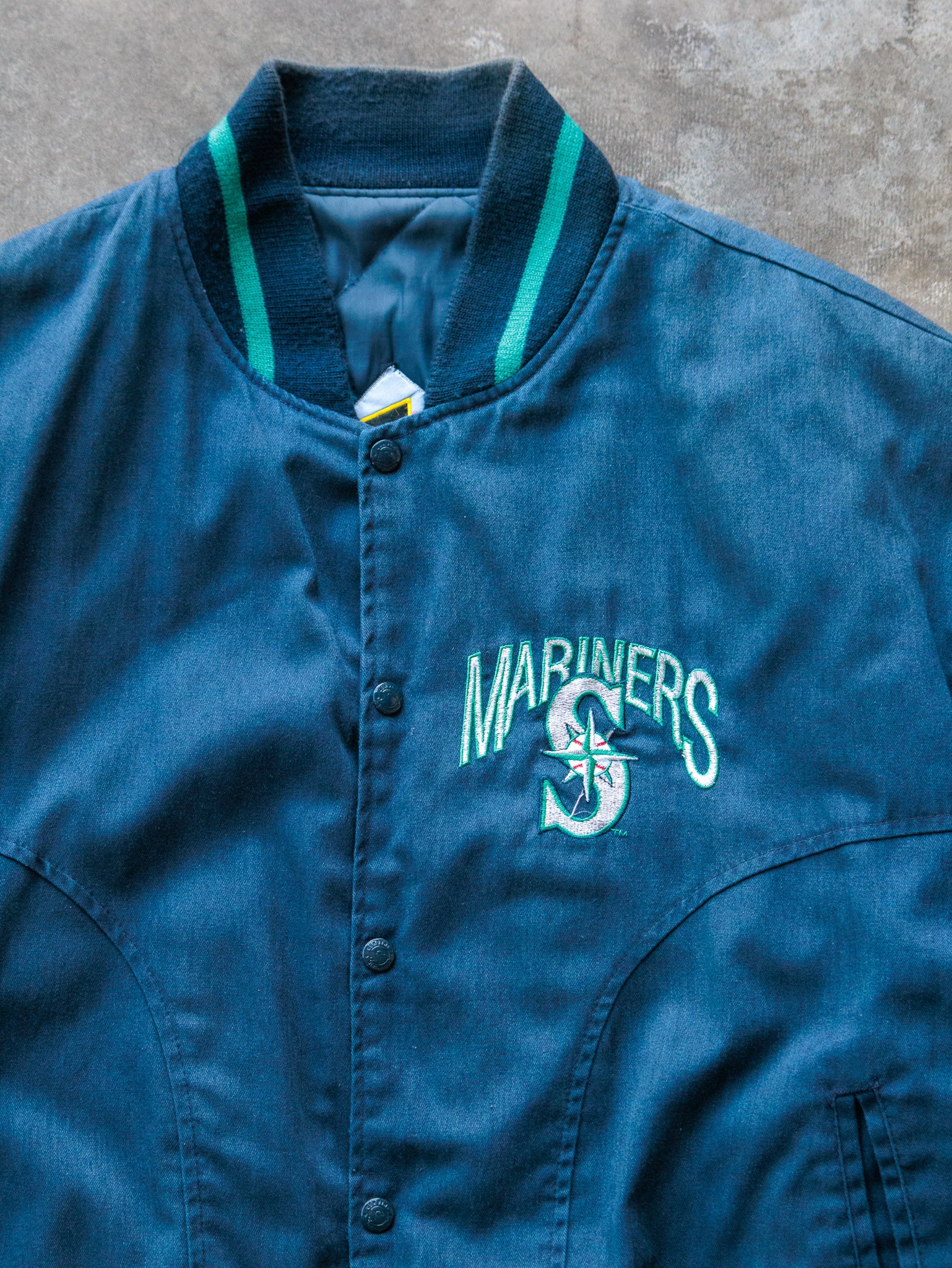 Vintage 90s Blue Seattle Mariners Varsity Jacket (2XL)