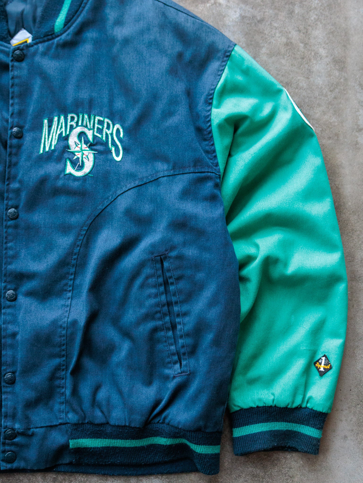 Vintage 90s Blue Seattle Mariners Varsity Jacket (2XL)