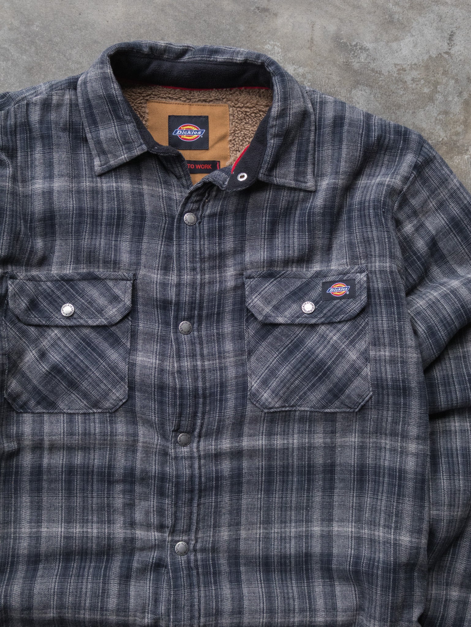 Vintage Grey Plaid Dickies Shirt Jacket (L)