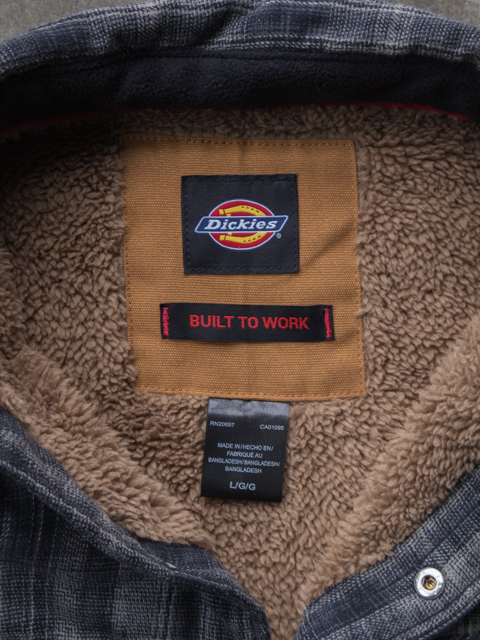 Vintage Grey Plaid Dickies Shirt Jacket (L)