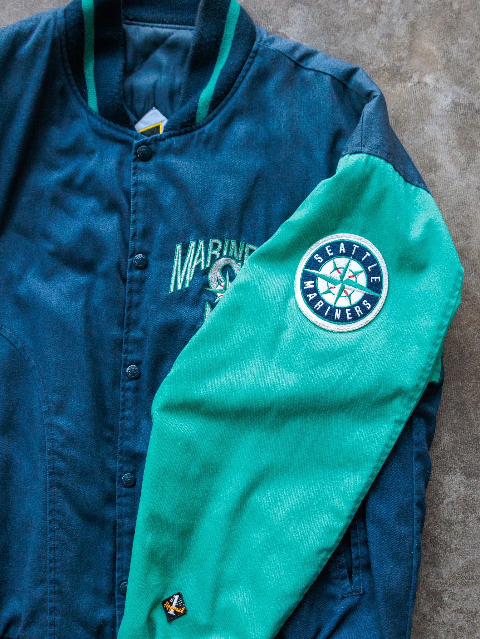 Vintage 90s Blue Seattle Mariners Varsity Jacket (2XL)