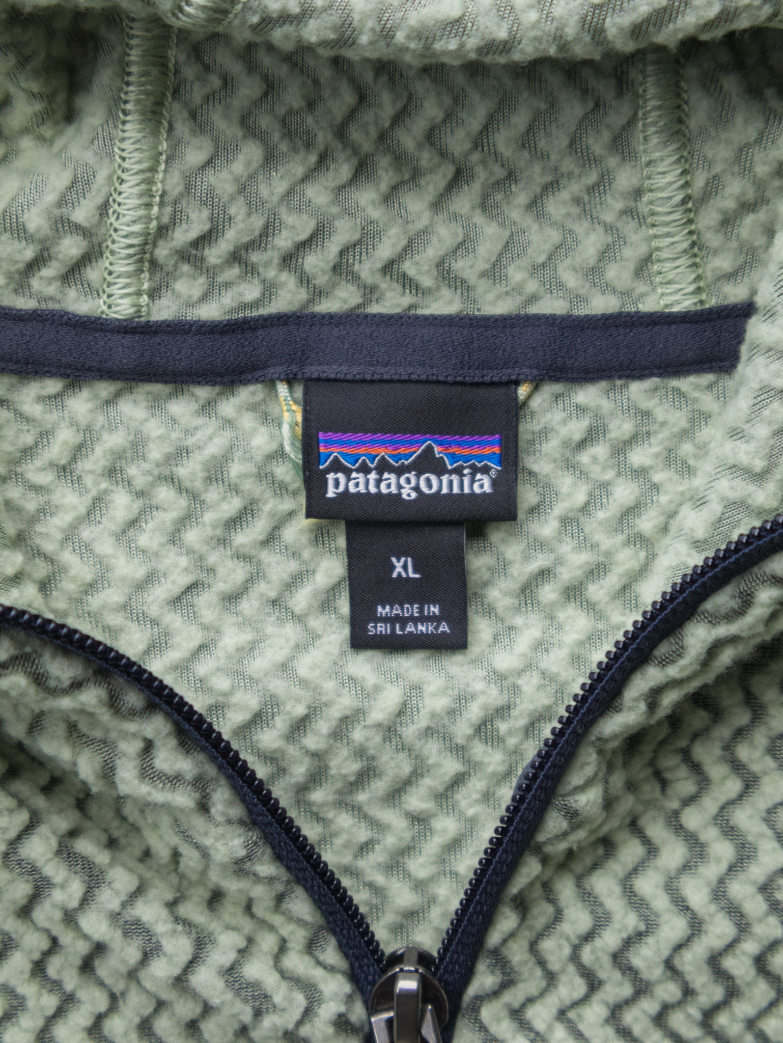 Vintage Green Patagonia Full Zip Fleece Hoodie (XL)