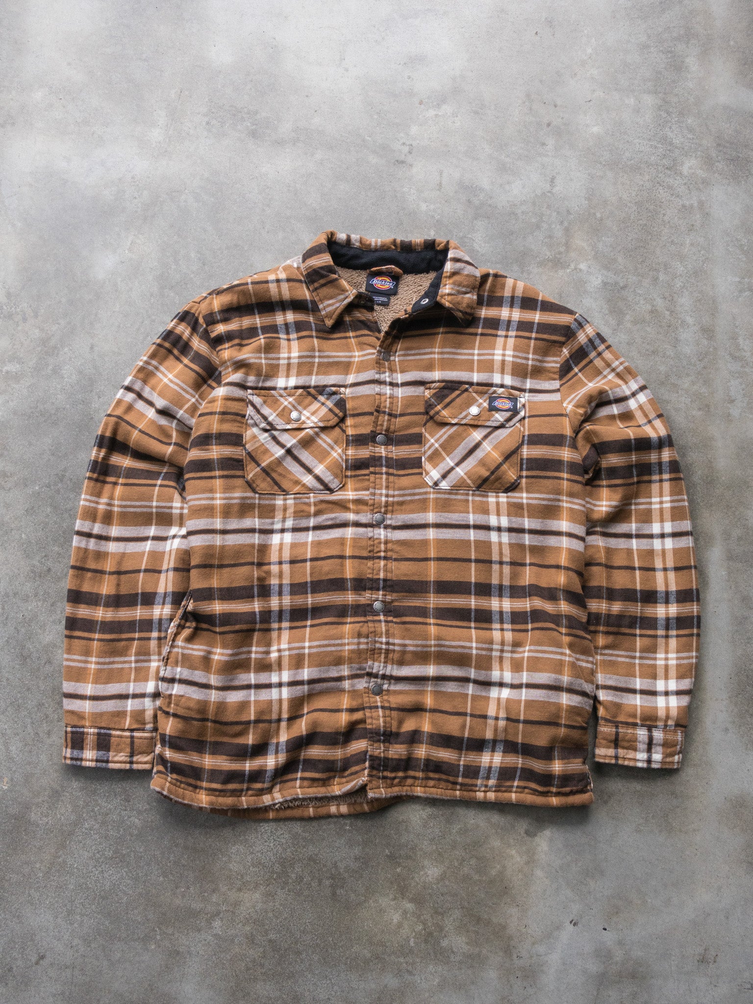 Vintage Brown Plaid Dickies Shirt Jacket (L)