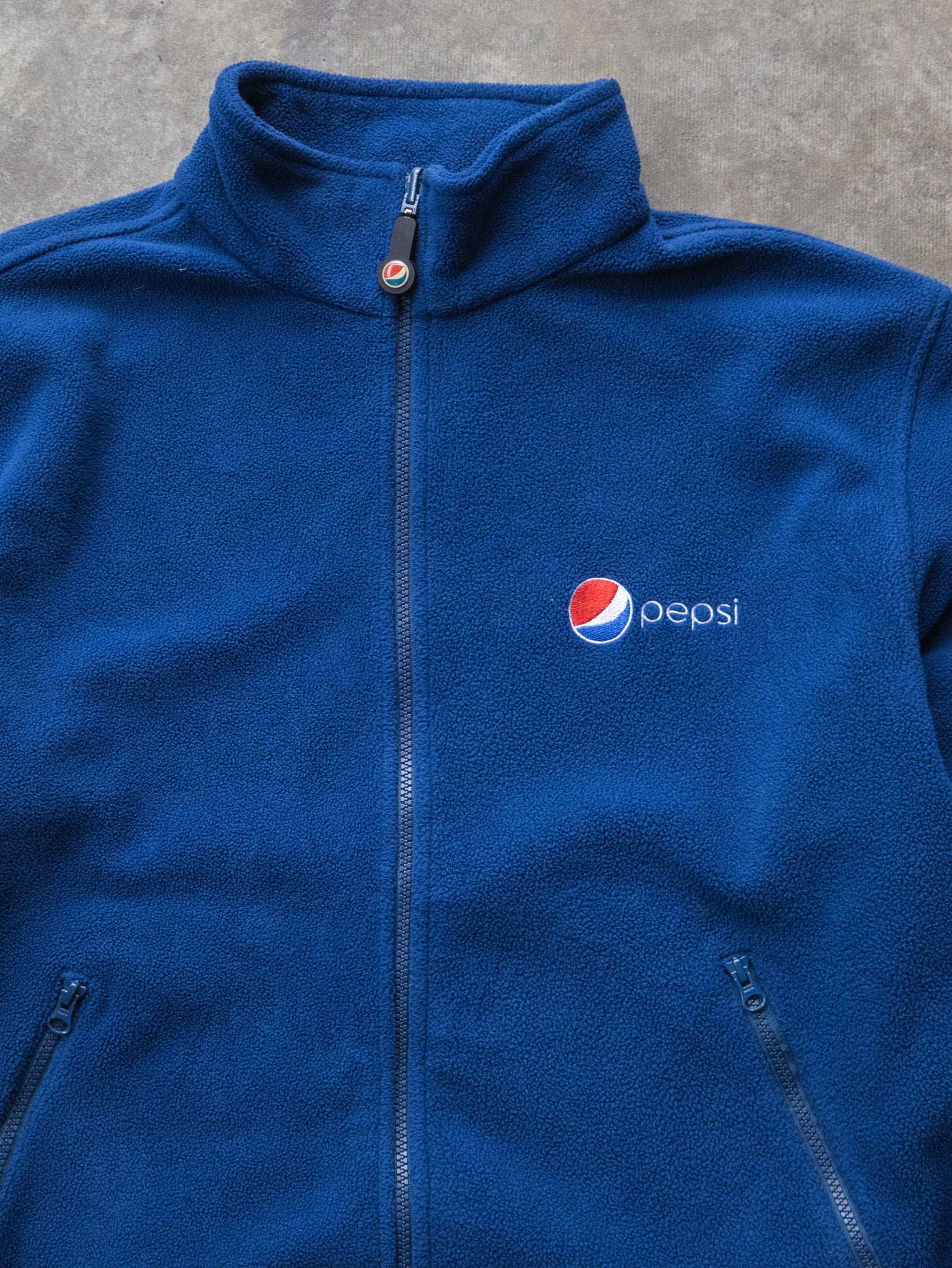 Vintage 00s Blue Pepsi Full Zip Fleece Sweatshirt (XL)