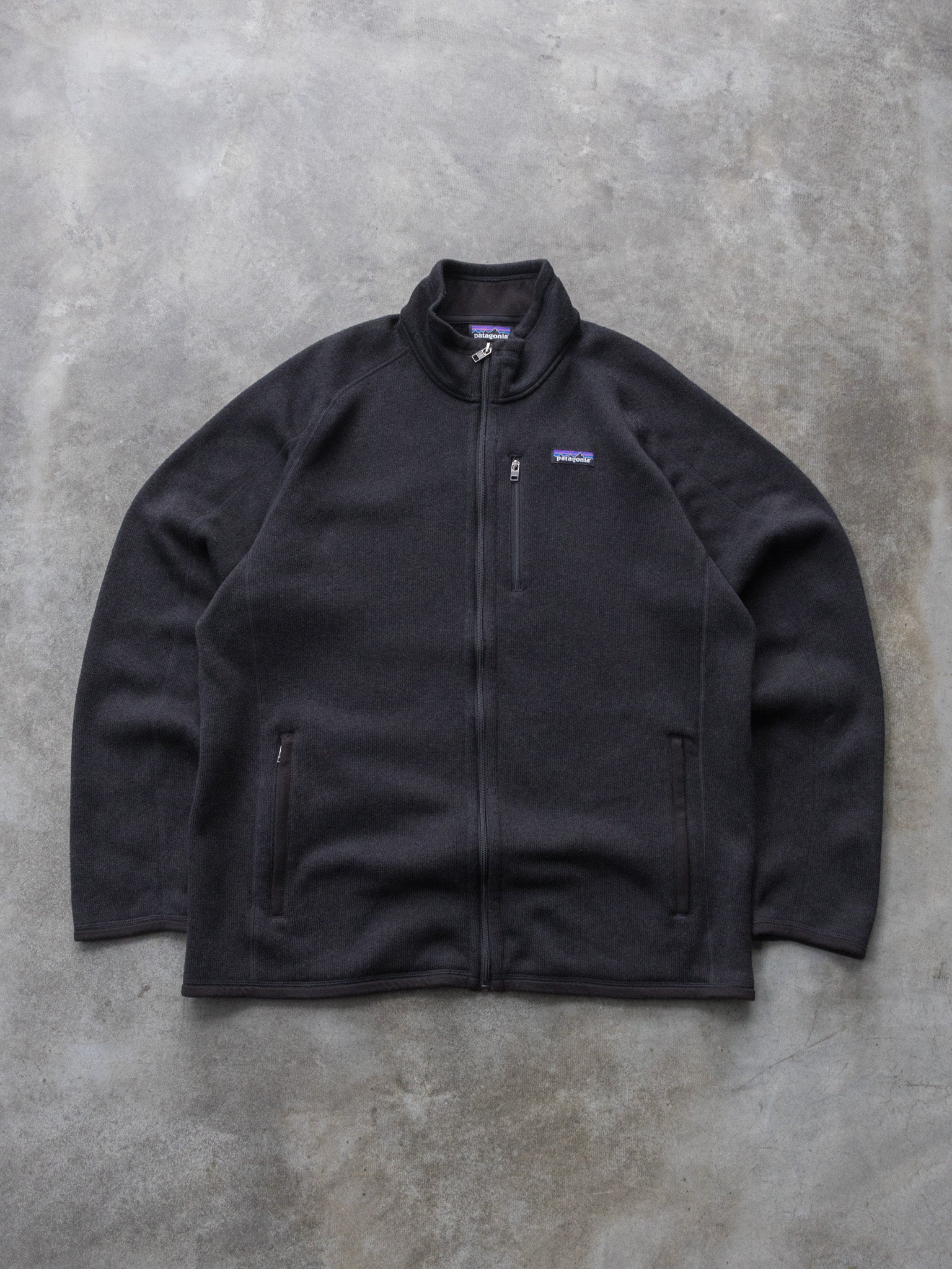 Vintage Black Patagonia Full Zip Fleece Jacket (XL)