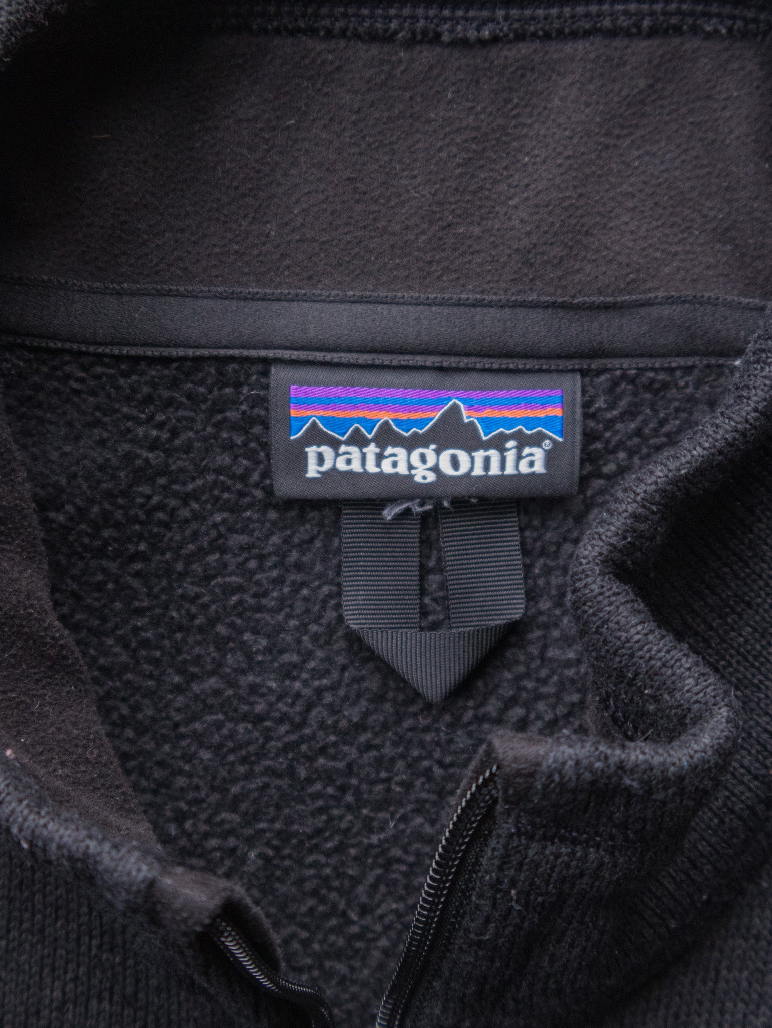 Vintage Black Patagonia Full Zip Fleece Jacket (XL)