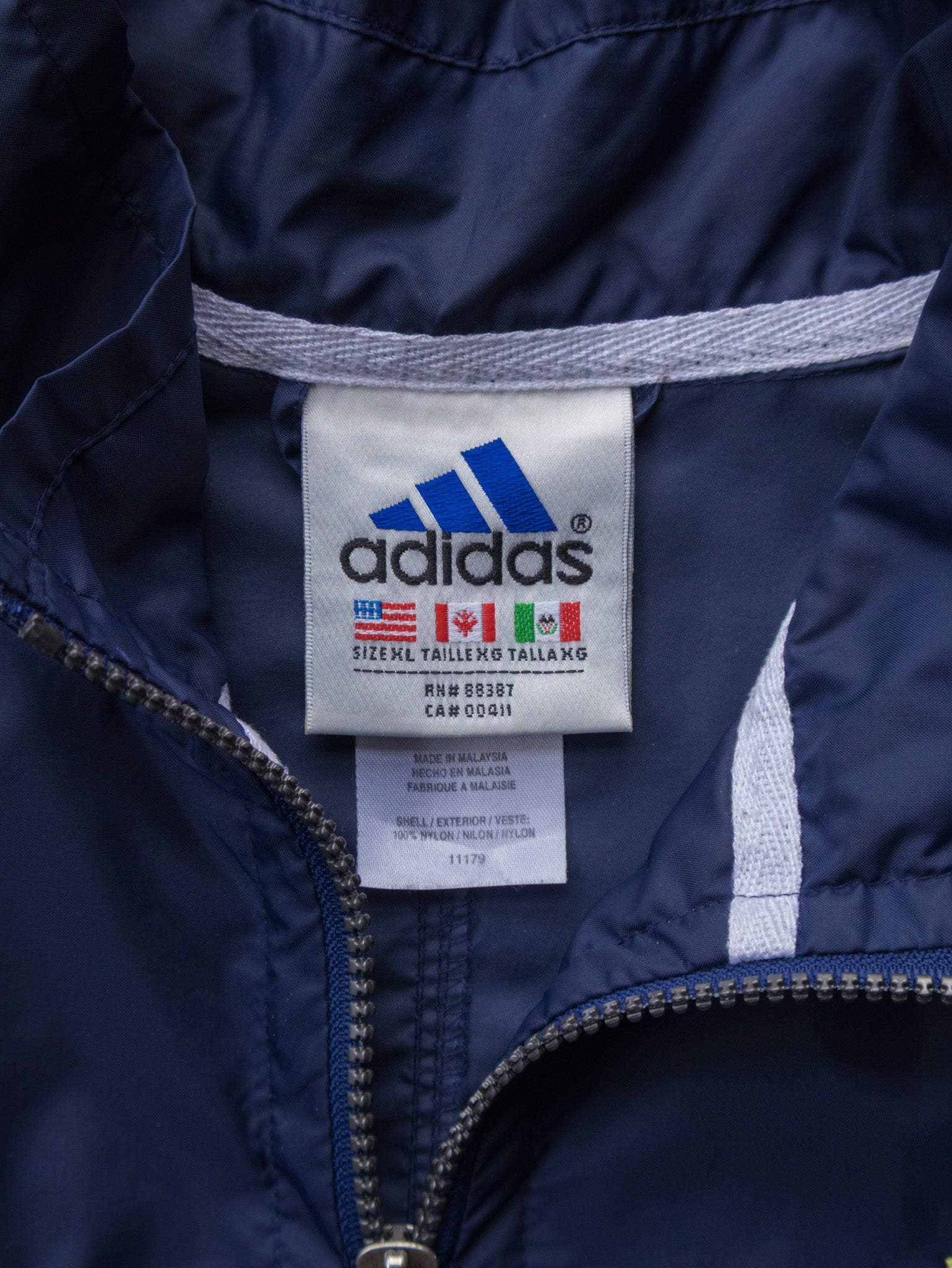 Vintage 00s Navy Adidas Windbreaker Jacket (XL)