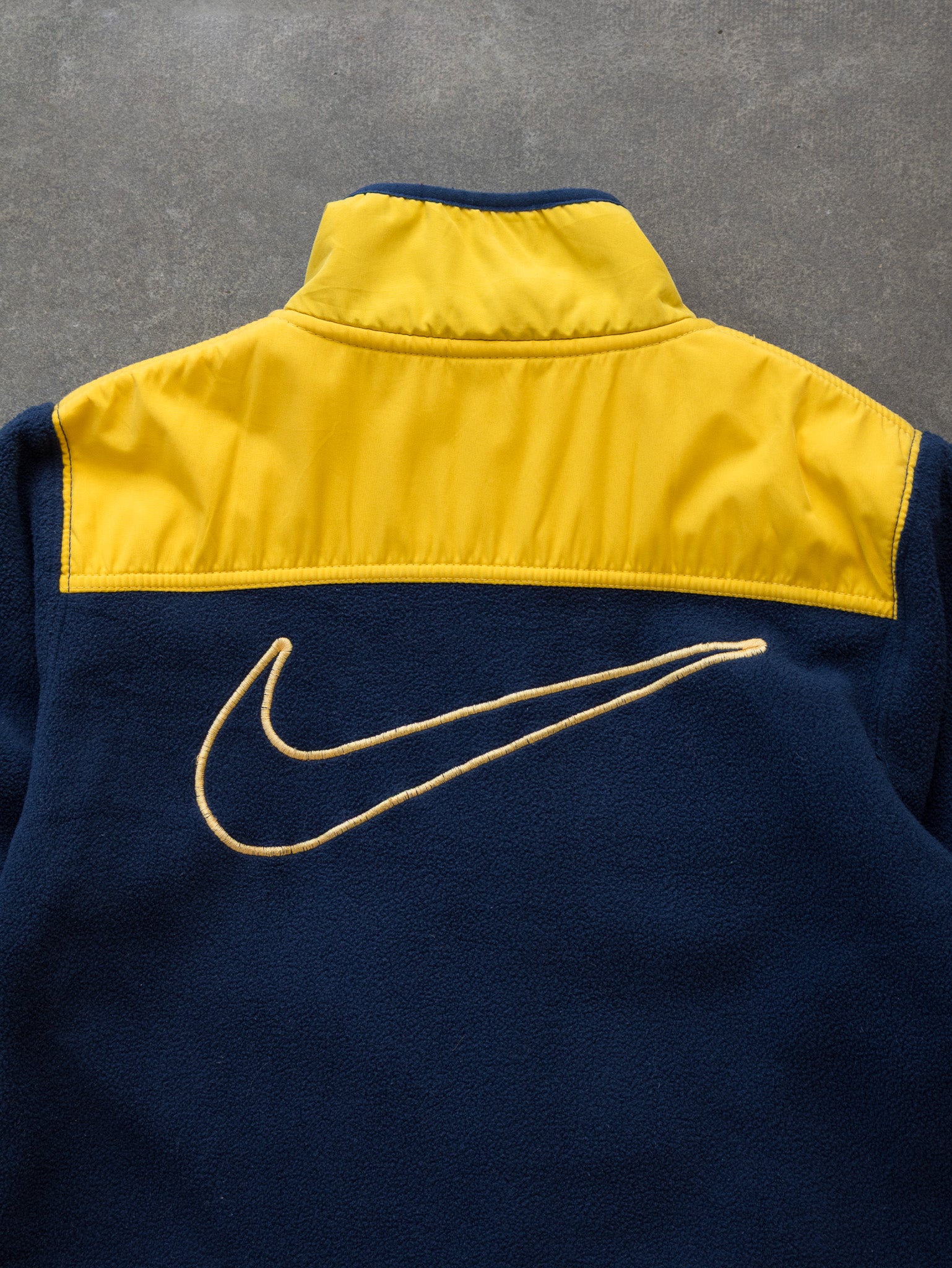 Vintage Nike Navy & Yellow Fleece Jacket (7Y)