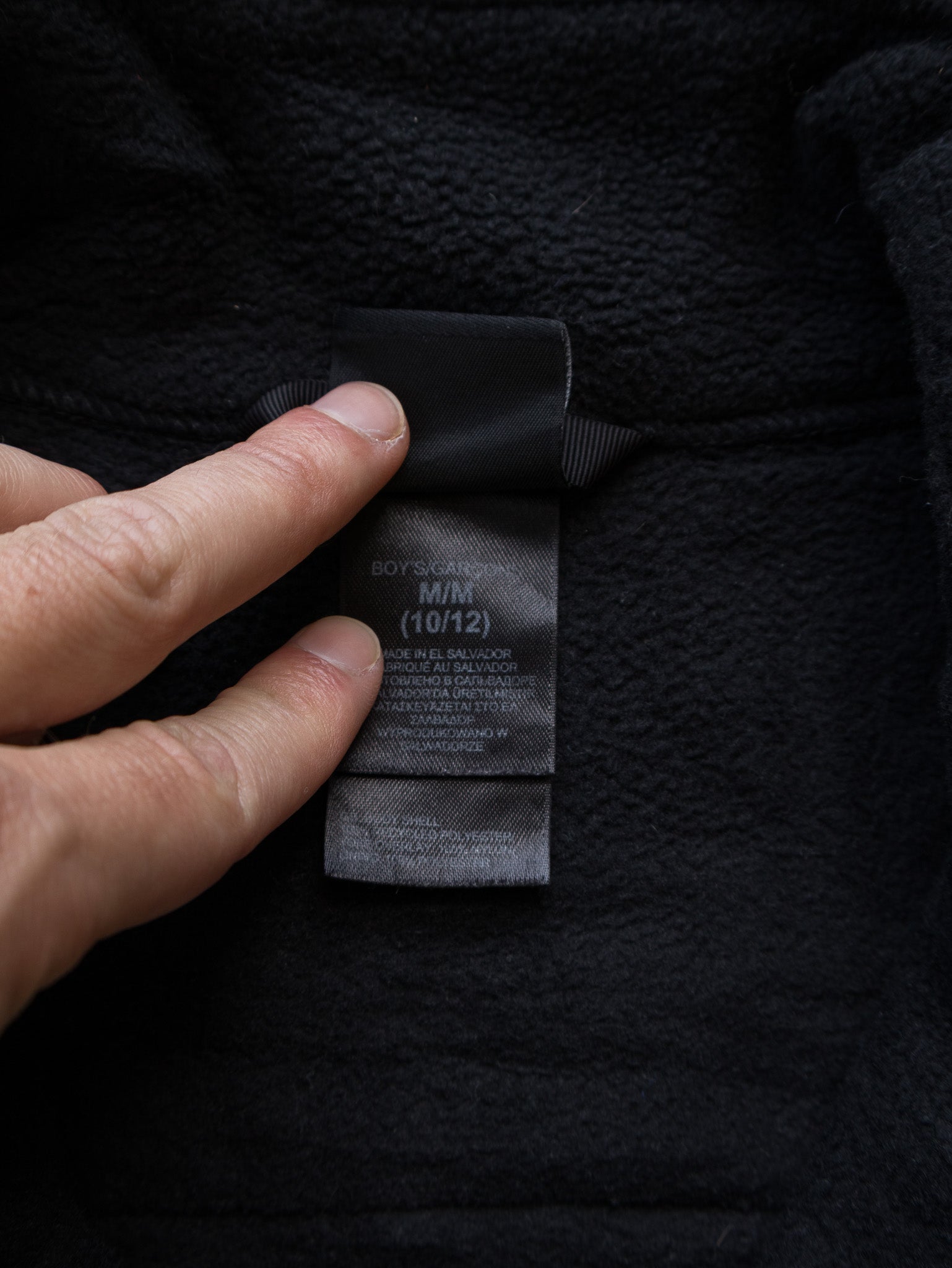 Vintage The North Face Black Denali Fleece Jacket (10–12Y)