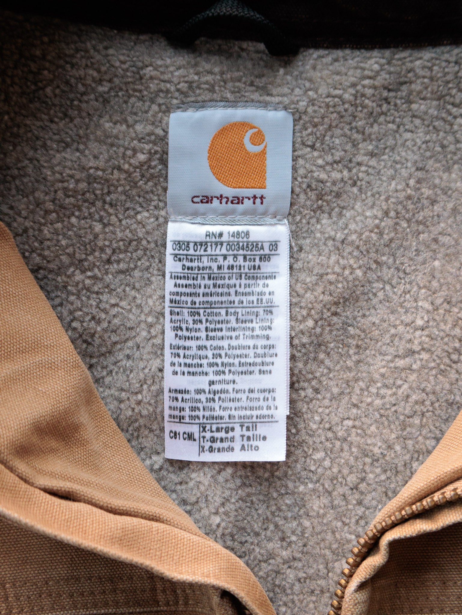 Vintage 2005 Carhartt C81 'Camel' Ridge Coat (XL)