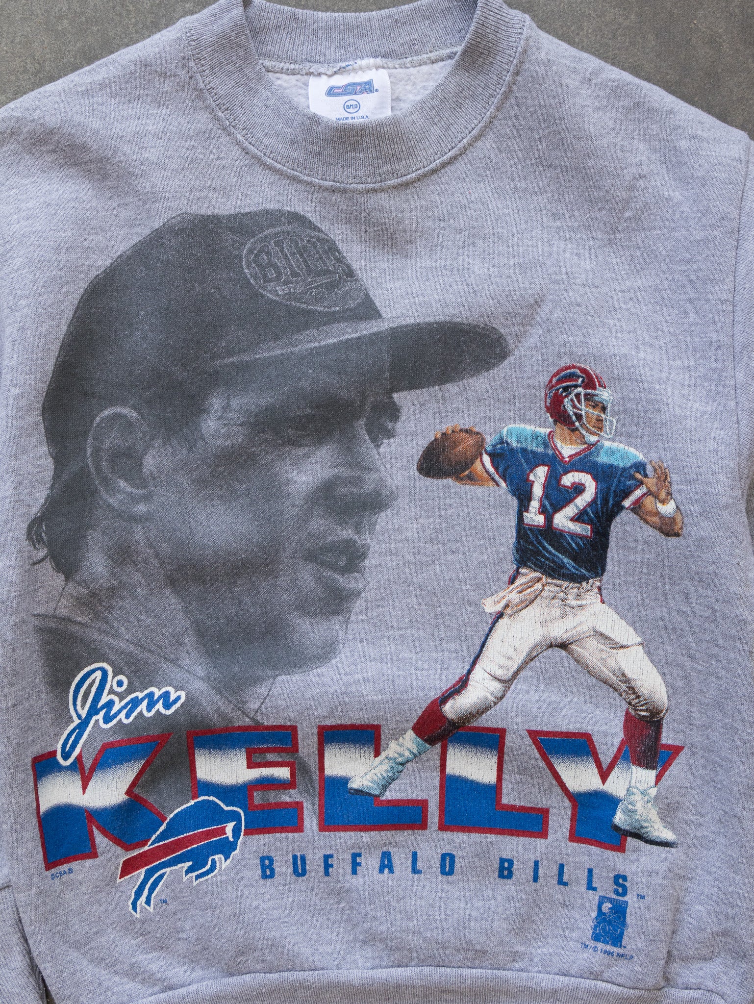 Vintage 1996 Buffalo Bills Jim Kelly NFL Sweatshirt (8–10Y)