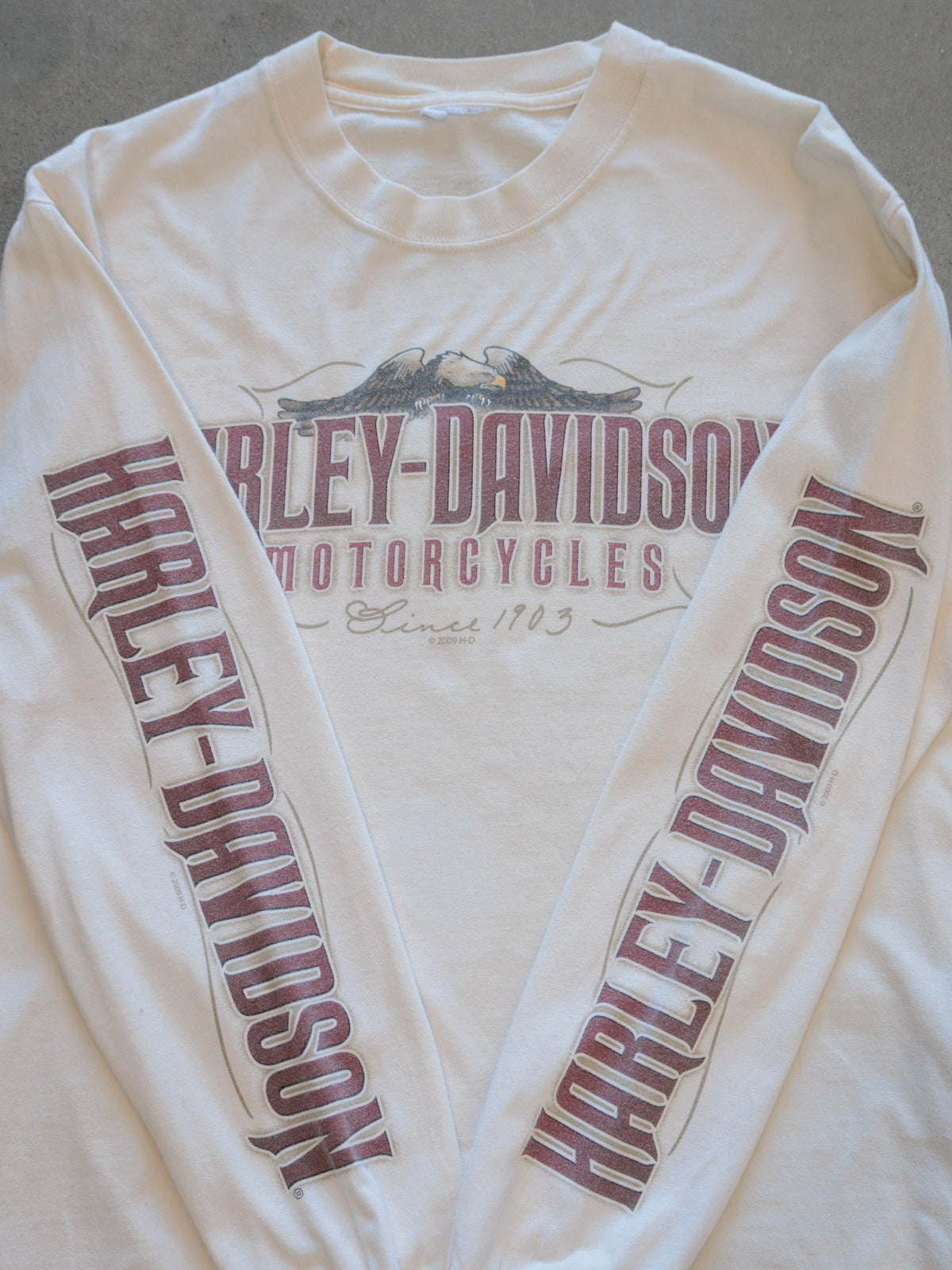 Vintage 2009 White Harley-Davidson Long Sleeve Tee (-)