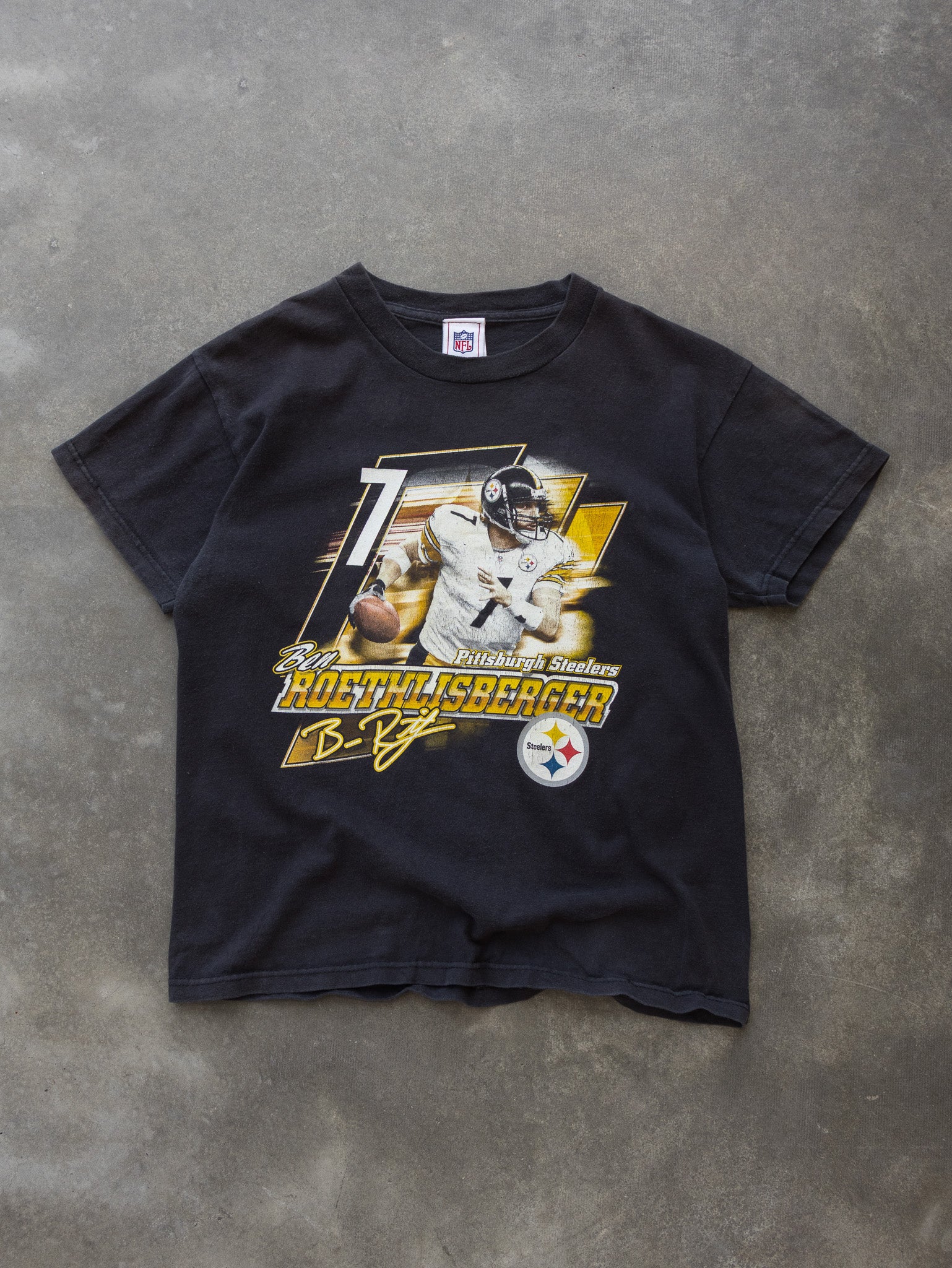 Vintage Black Pittsburgh Steelers Tee (14–16Y)