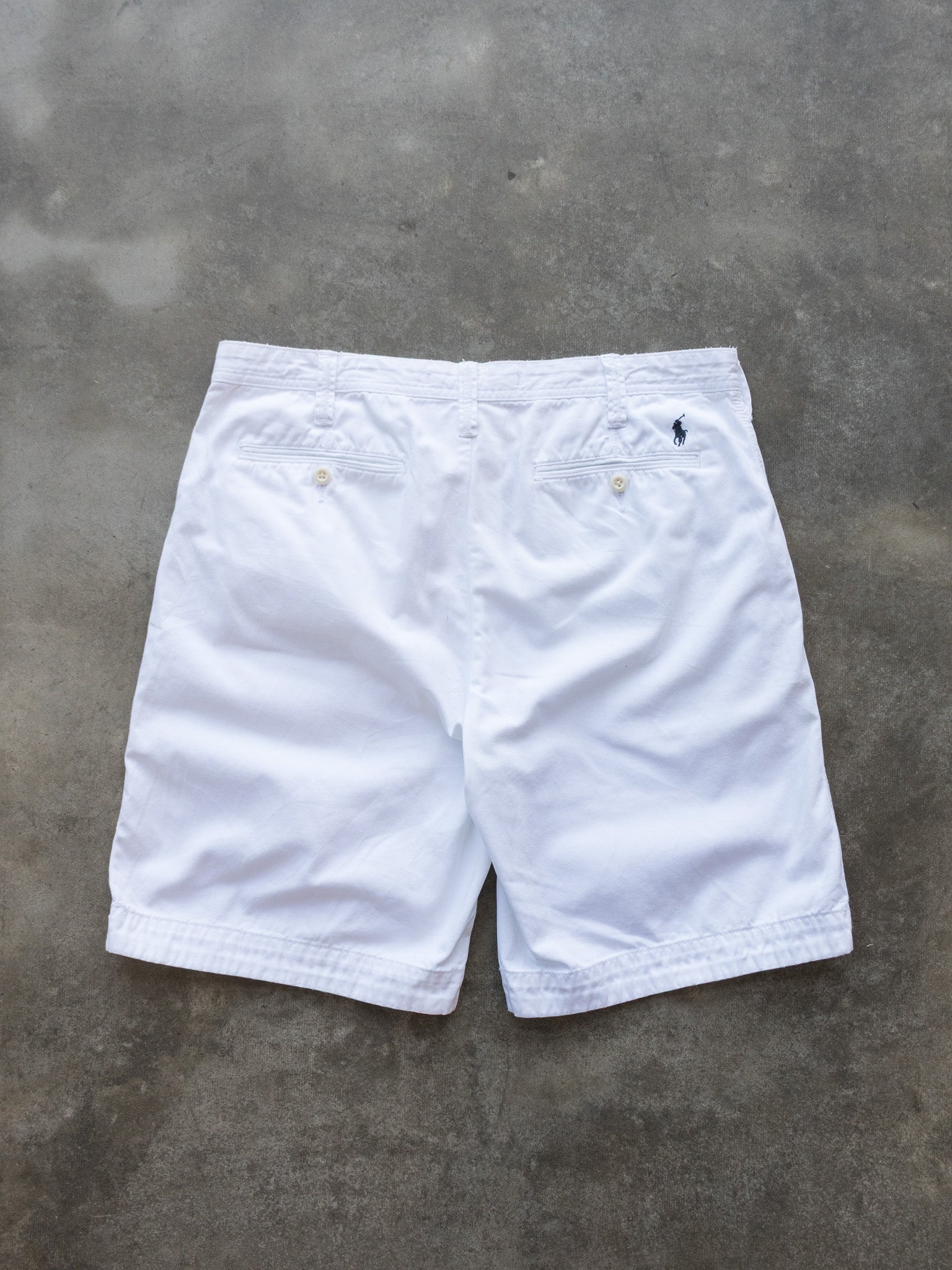 Vintage White Polo Ralph Lauren Chino Shorts (W35)