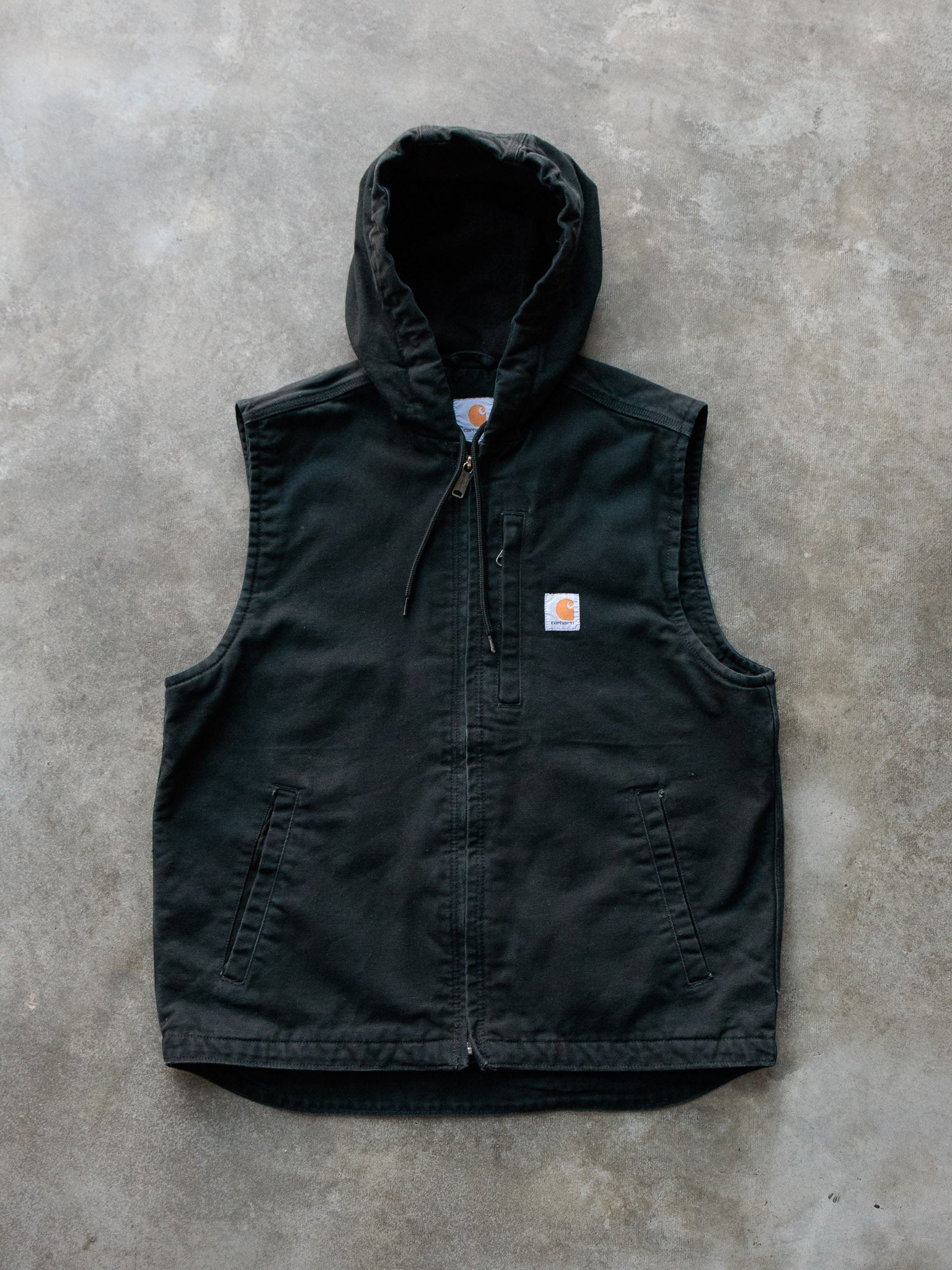 Vintage Carhartt Hooded Fleece-Lined Vest (M)