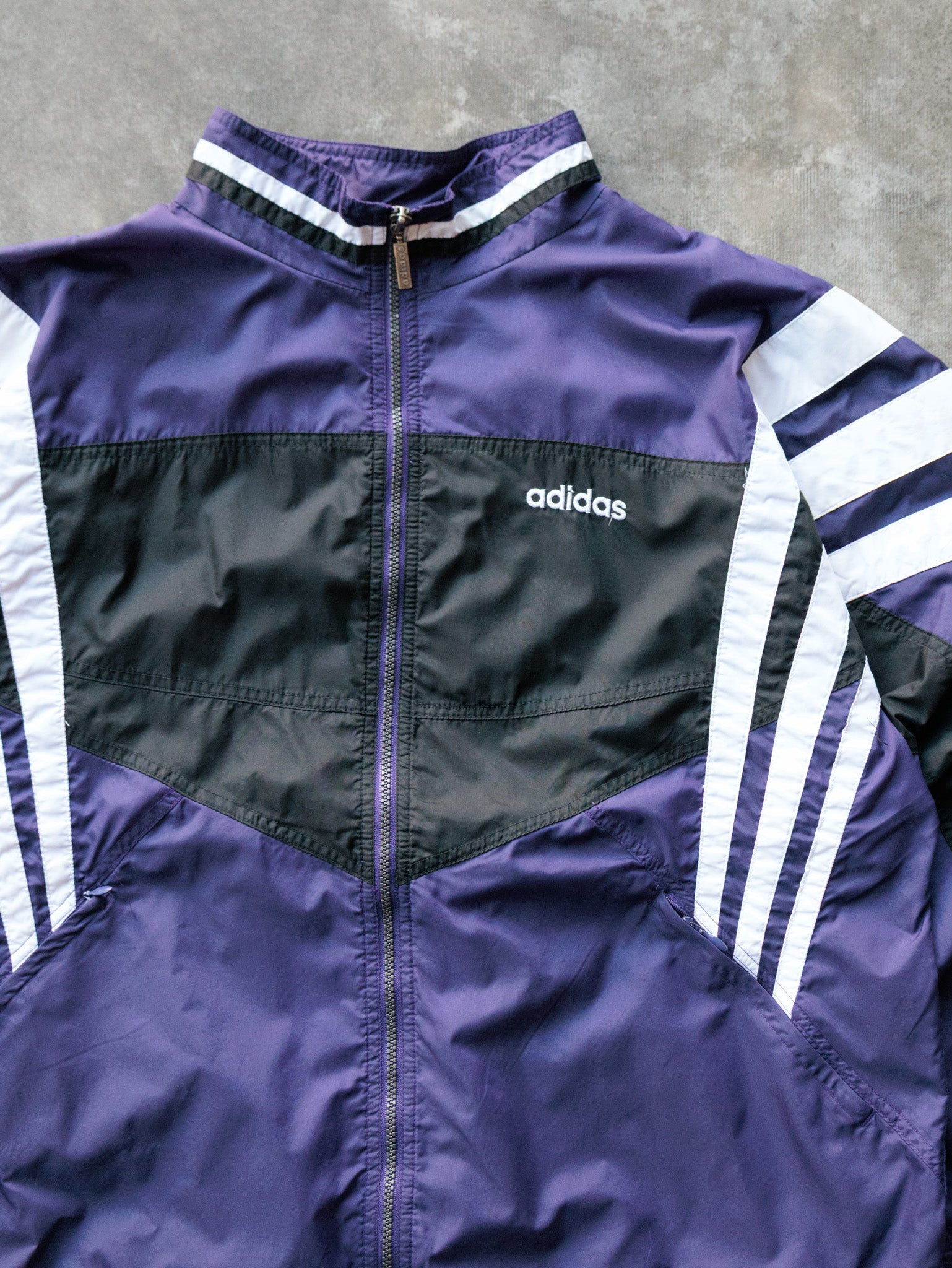 Vintage 90s Purple Adidas Track Jacket (XL)