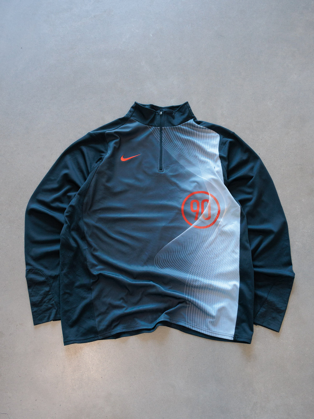 Vintage Navy Nike Total 90 Colourblock Quarter Zip (-)
