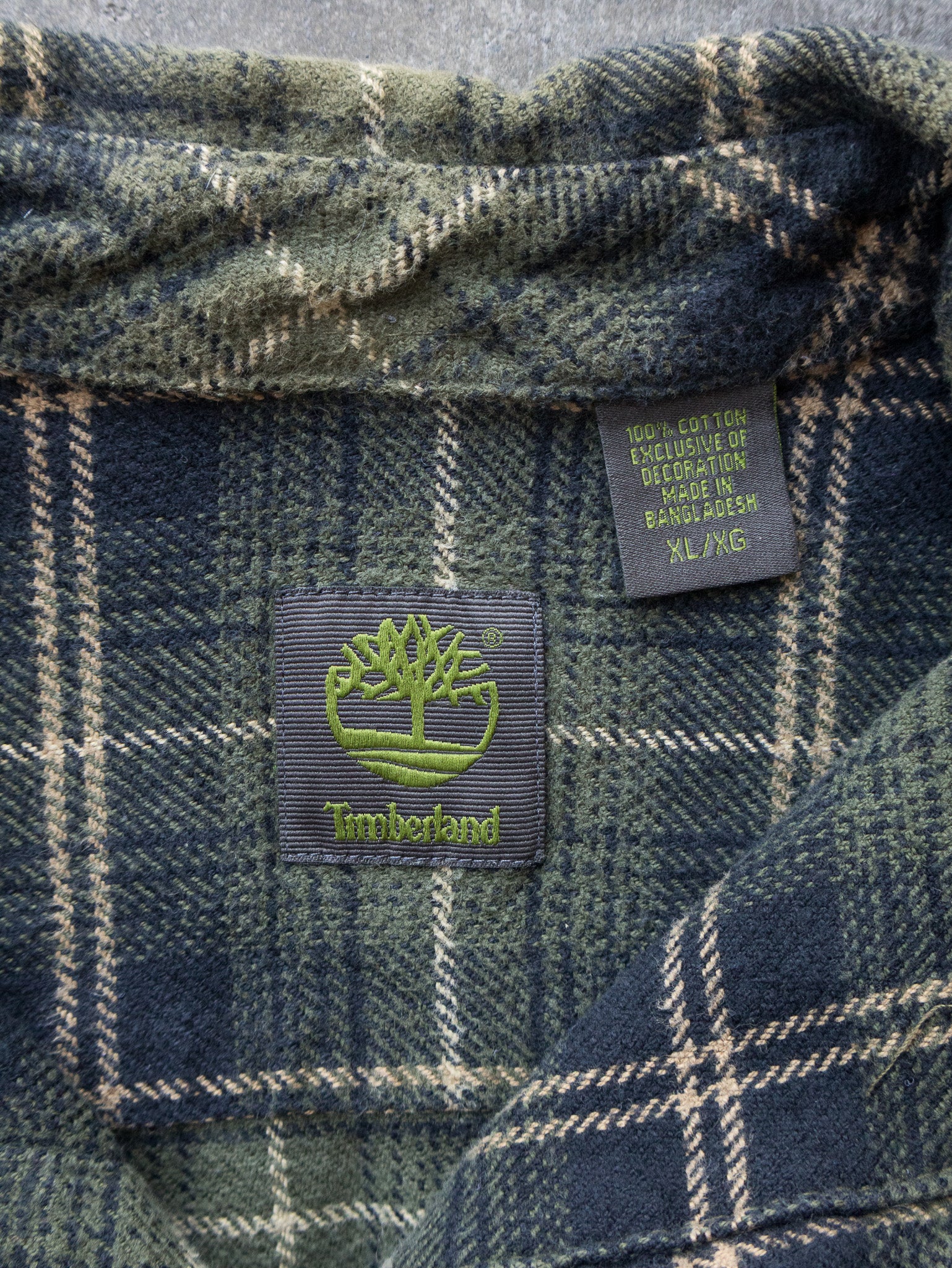 Vintage Timberland Green Check Flannel Shirt (XL)