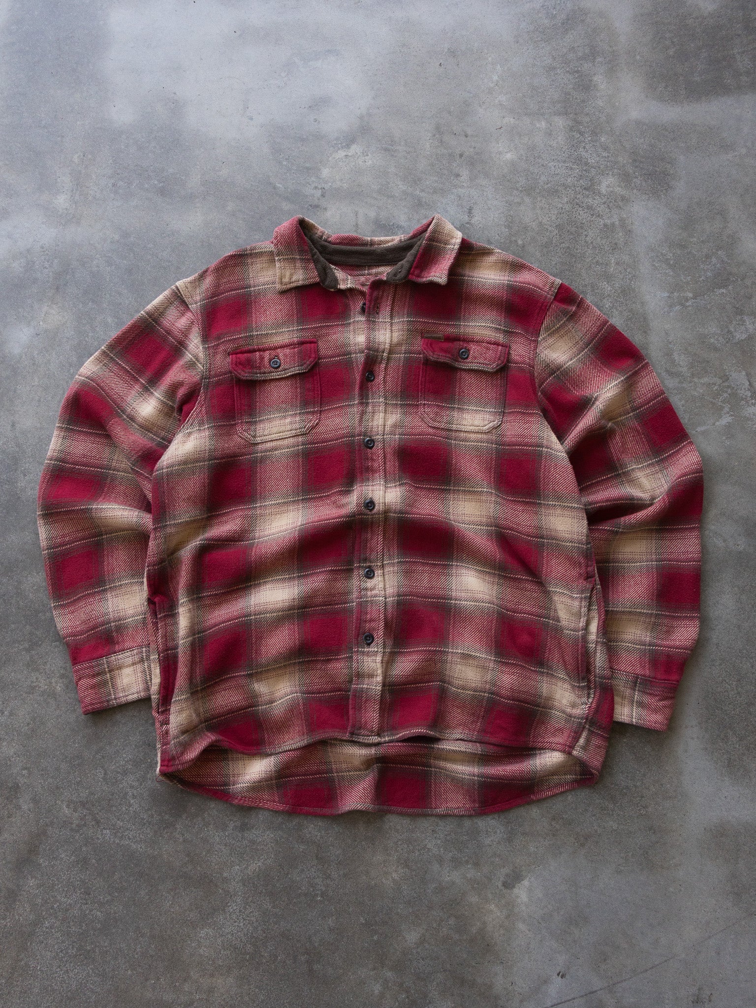 Vintage Orvis Red Check Flannel Shirt (XL)